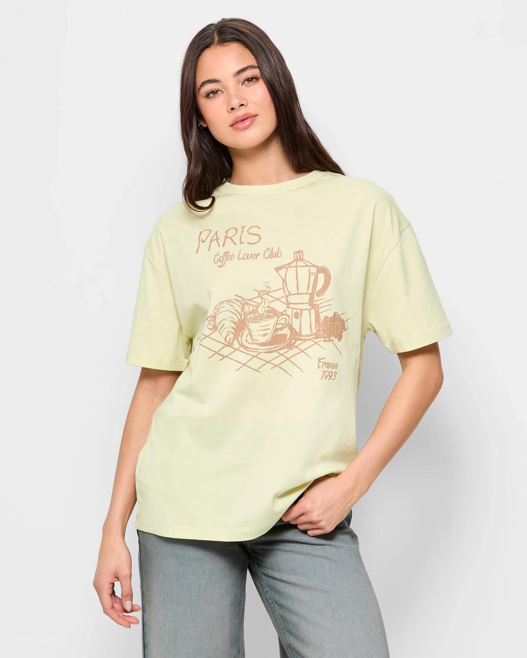 1 Australian Cotton Boyfriend T-Shirt - Lily Loves COFFEE LOVERS CLUB, 1 of 5