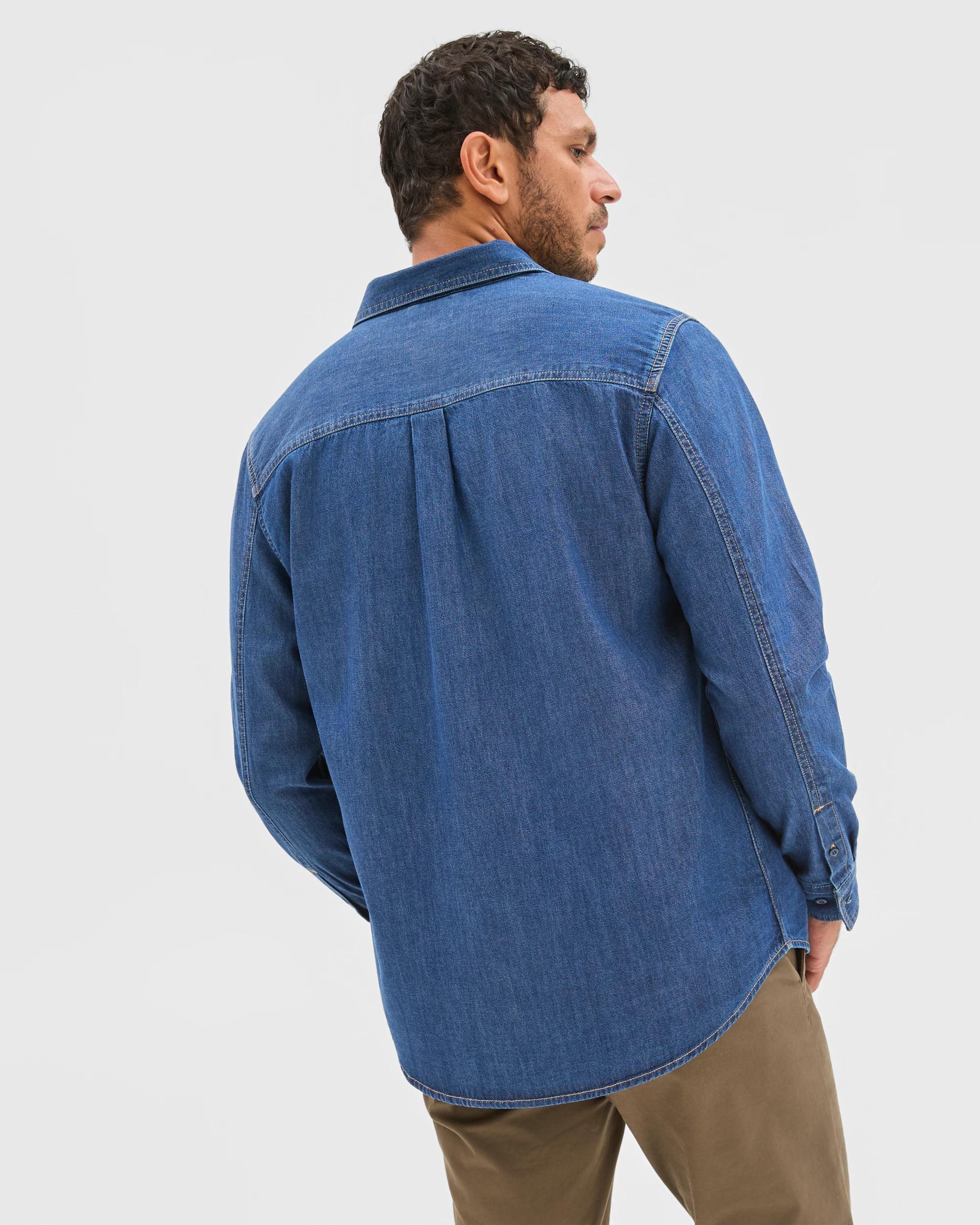 5 Target Denim Australian Cotton Denim Shirt WASHED INDIGO, 5 of 7