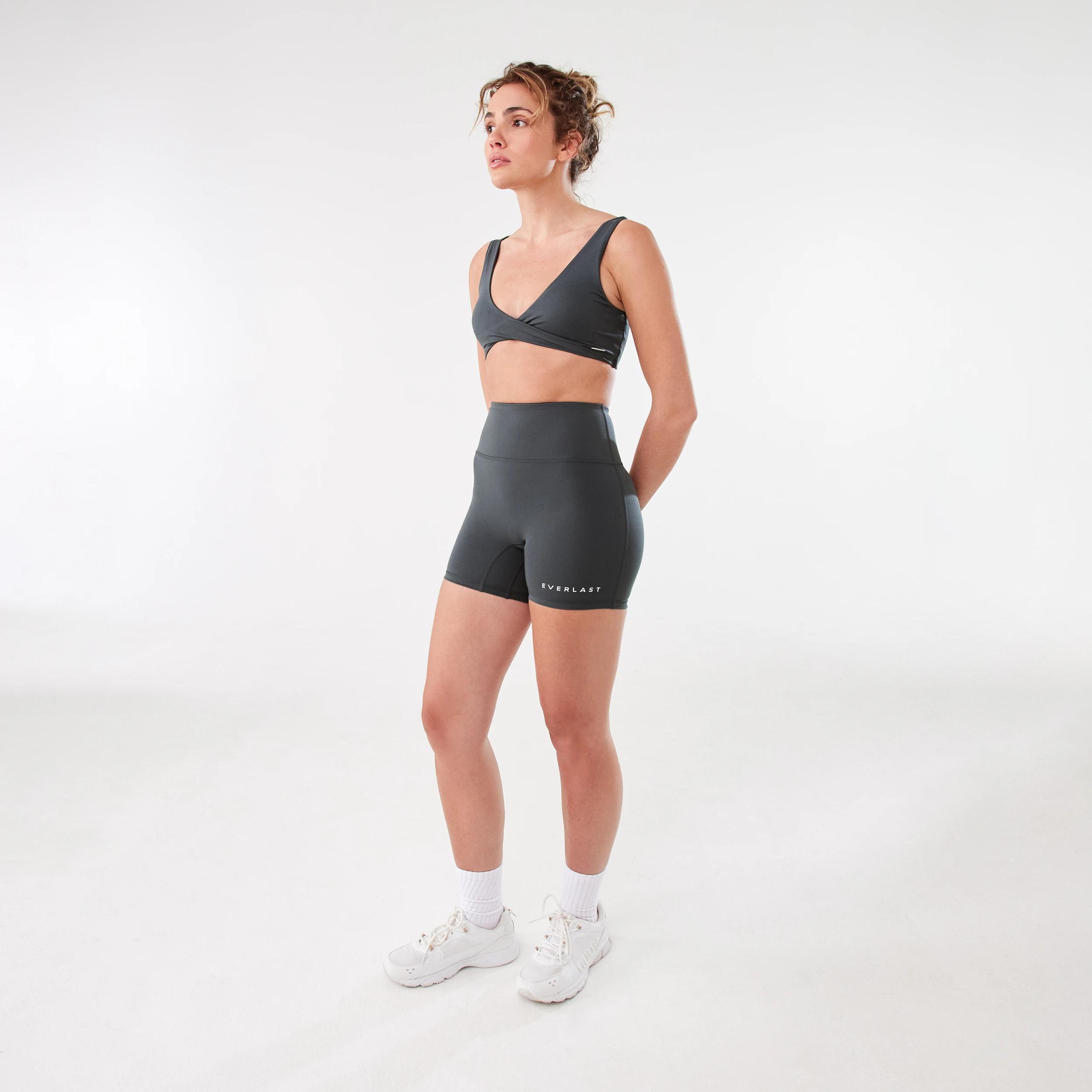 3 Everlast Womens Twist Front Crop Top EVERLAST COLLEGIATE CHARCOAL, 3 of 9