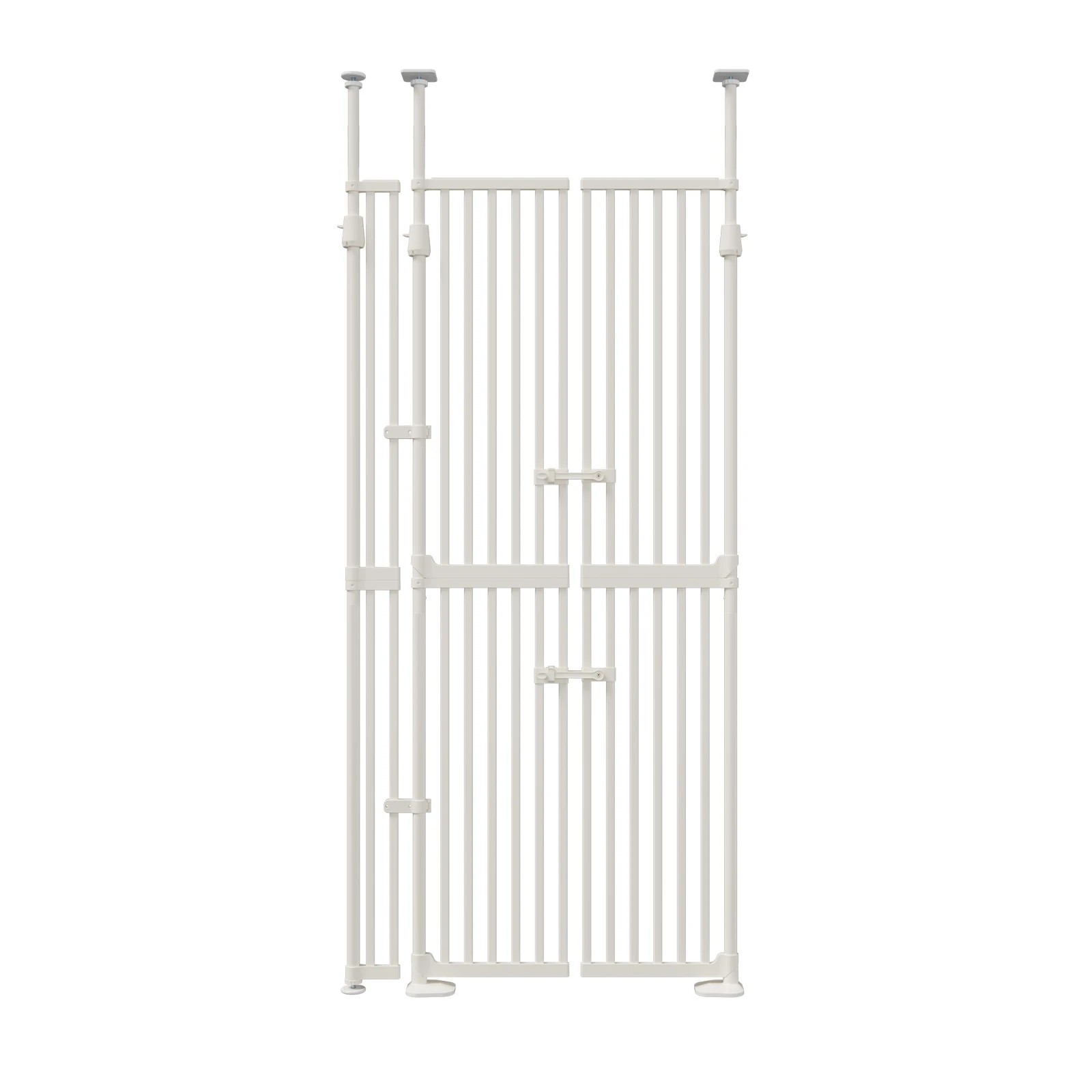 1 Alopet 190cm-264cm Retractable Safety Gate Pet Dog Cat Extra Tall Fence - White, 1 of 5