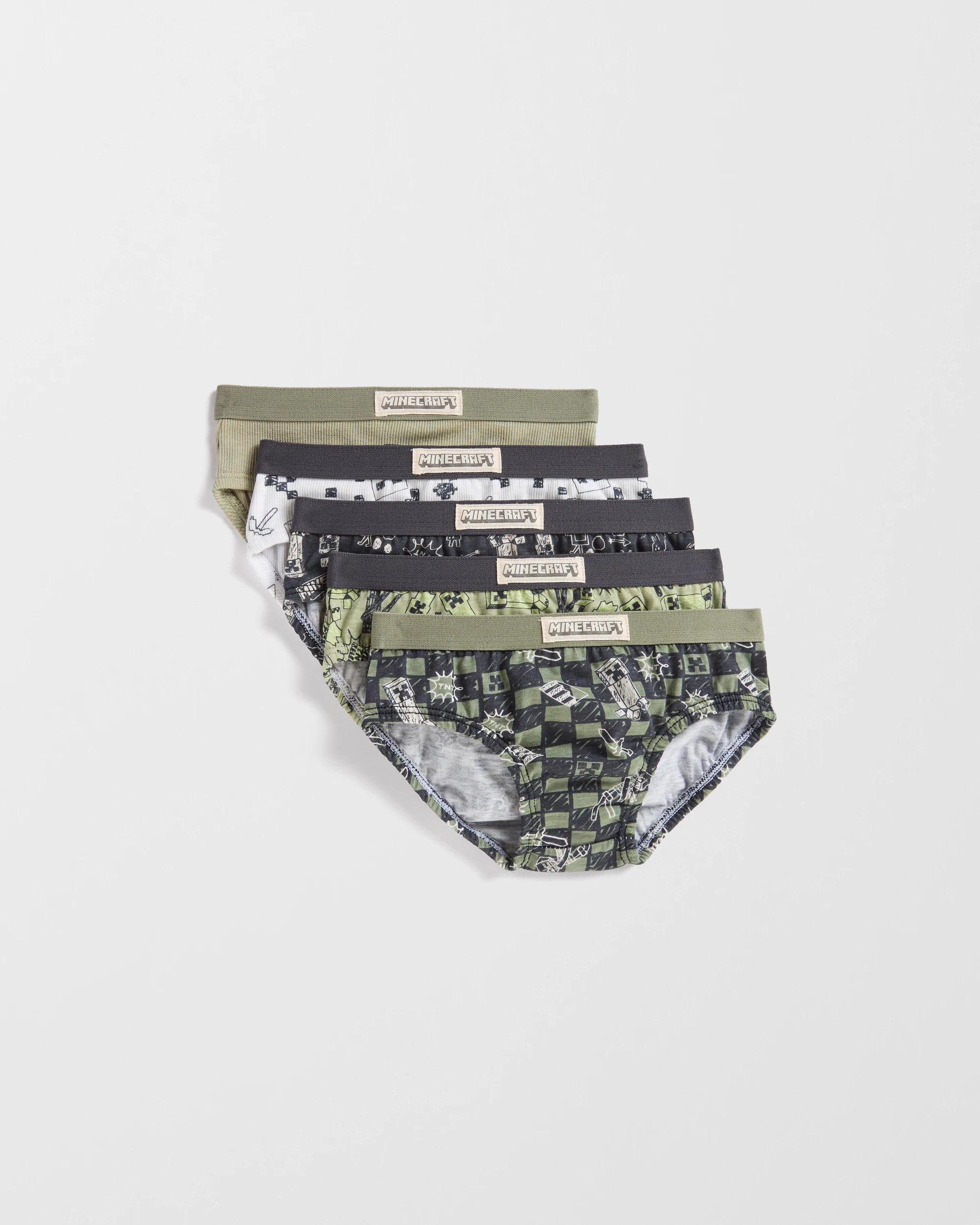 2 Minecraft Australian Cotton Younger Boys Briefs 5 Pack MINECRAFT, 2 of 3
