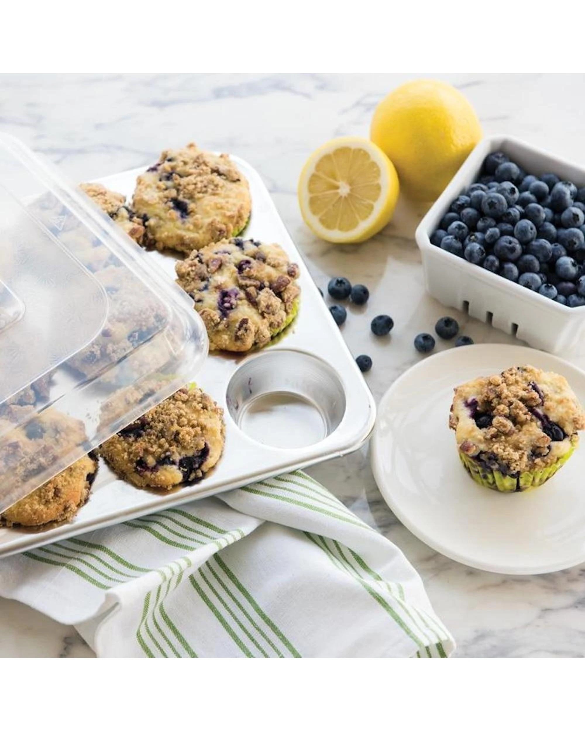 2 Nordic Ware Naturals 12 Cup Muffin Pan With High Domed Lid  34 x 25 x 8cm, 2 of 5