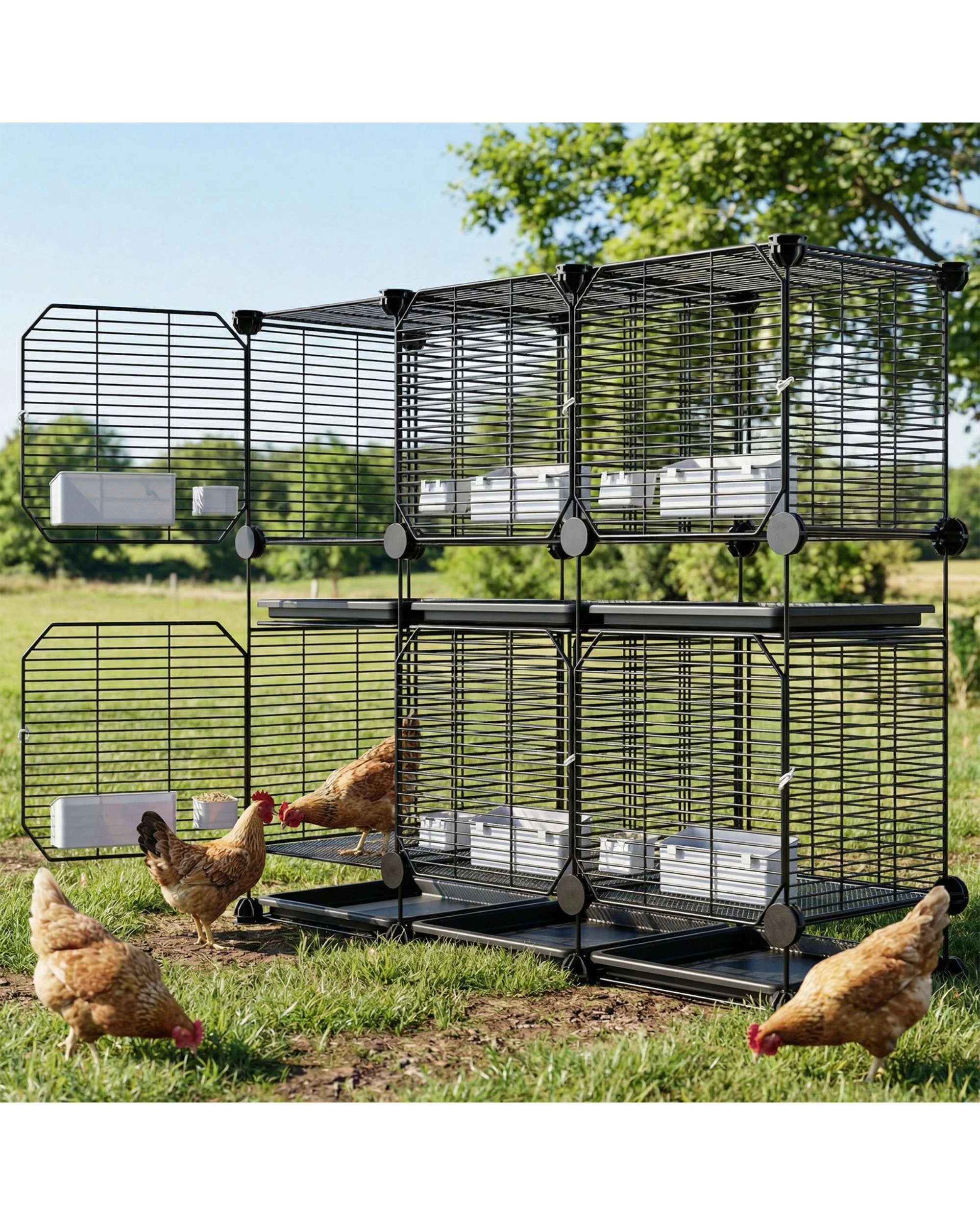 Advwin Metal Chicken Coop Rabbit Hutch Pet Cage - Kmart