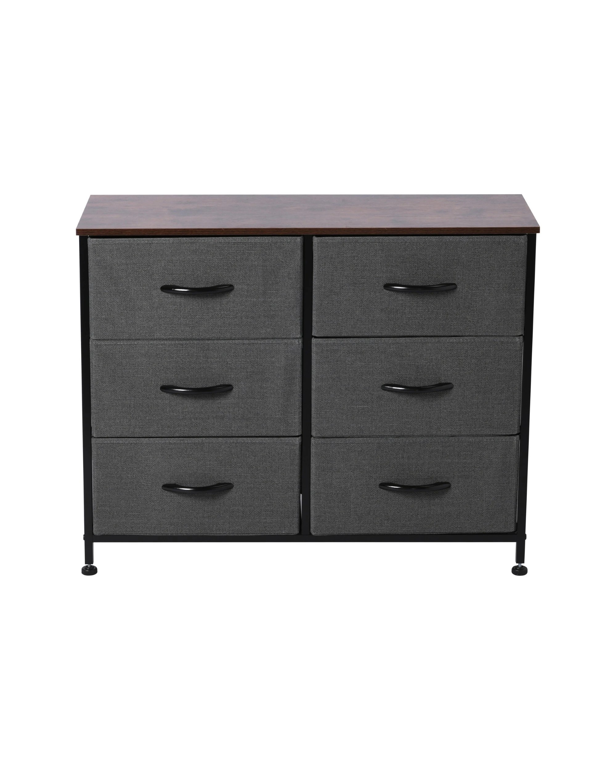 3 Sherwood Luna 6 Drawer Fabric Home Storage Dresser - Charcoal, 3 of 7