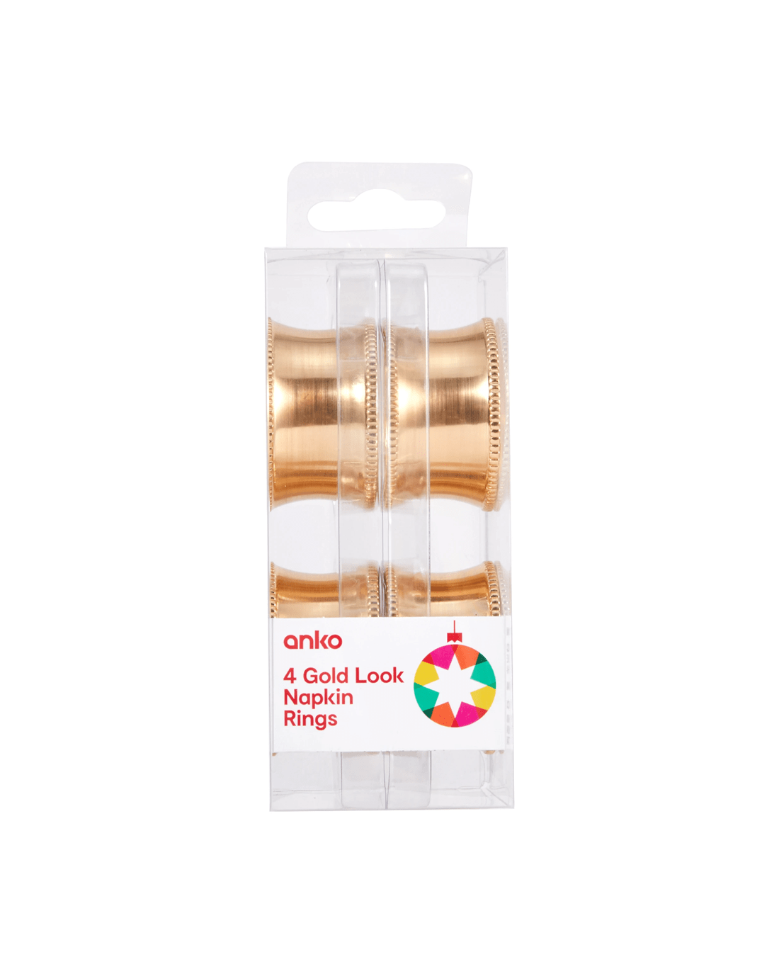 4 4 Pack Gold Look Napkin Rings, 4 of 4