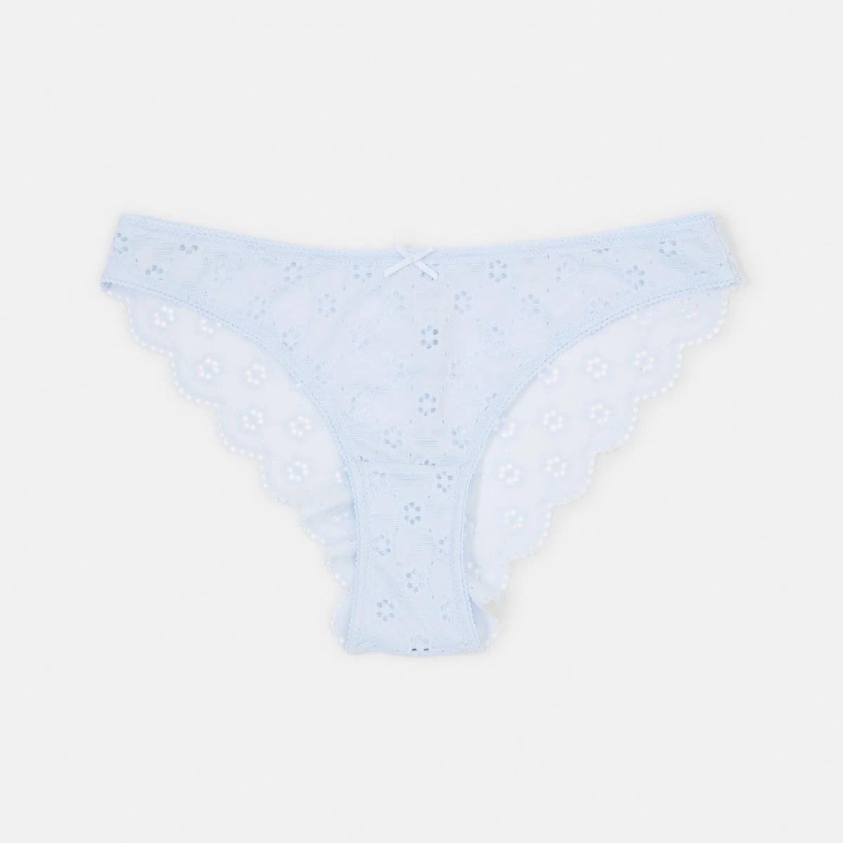 7 Co-ordinated Broderie Cheeky Bikini Briefs HALOGEN BLUE, 7 of 9