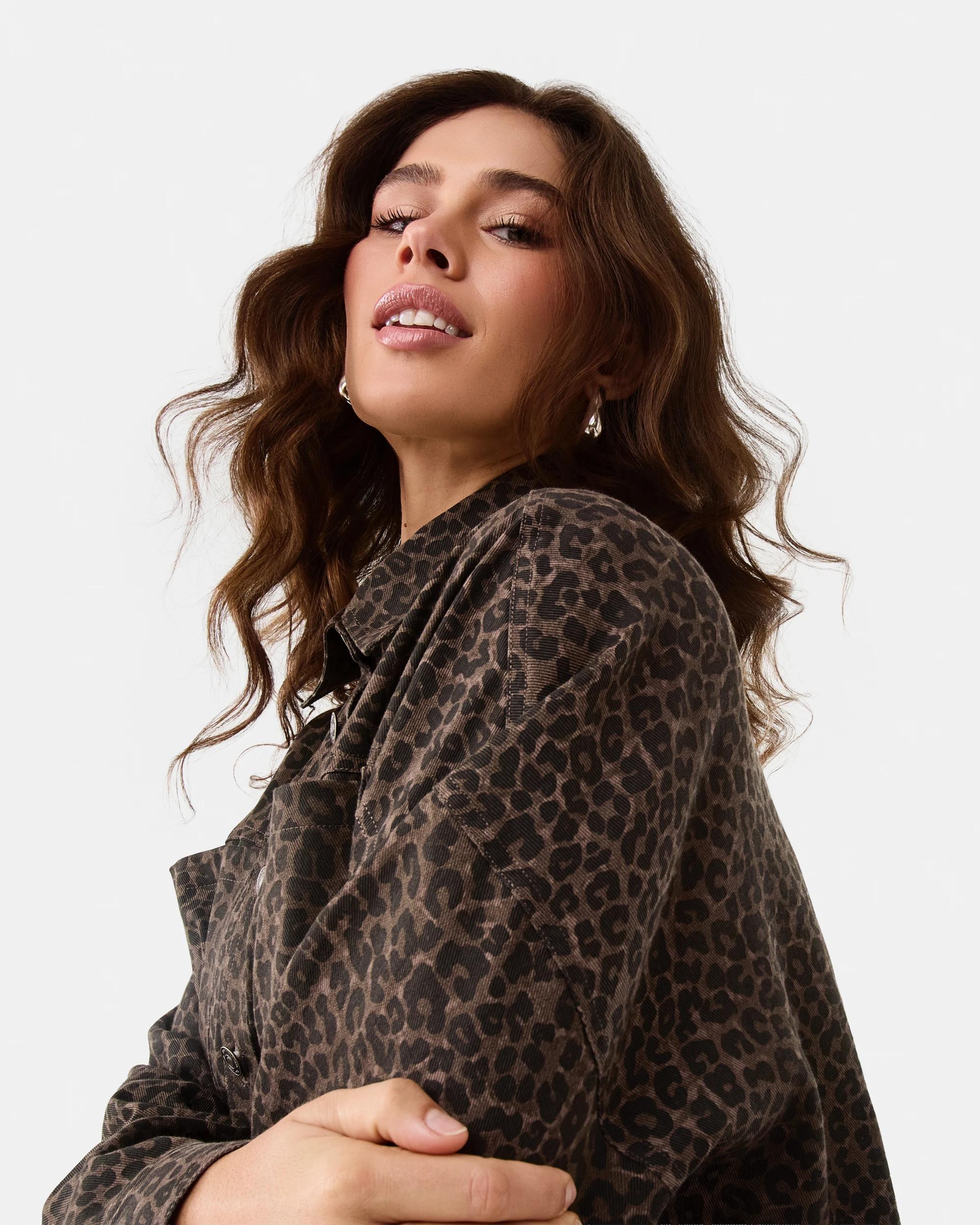 5 Long Sleeve Denim Shirt Brwn Leop, 5 of 10