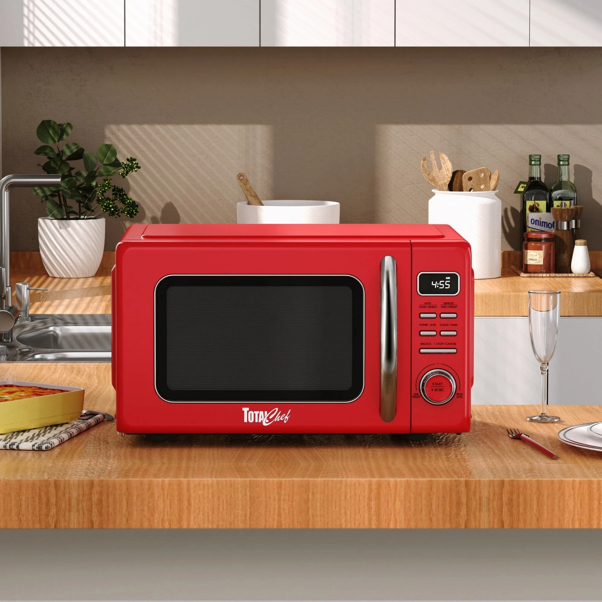 3 Total Chef Retro Microwave Oven 25L - Red, 3 of 7