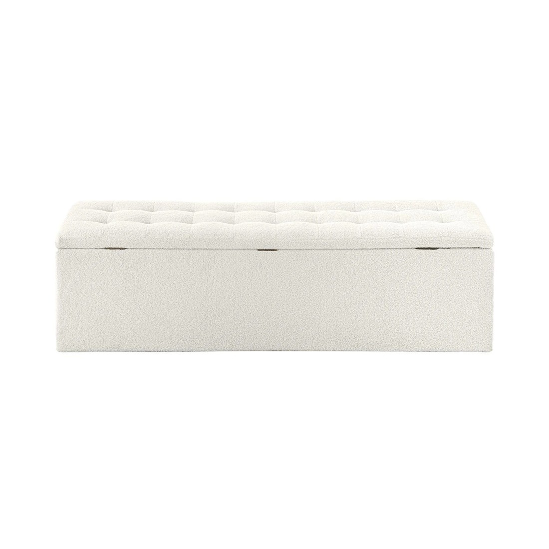 8 Oikiture Storage Ottoman Blanket Box Foot Stool Xl Chest Toy Sherpa Linen
 - White, 8 of 10
