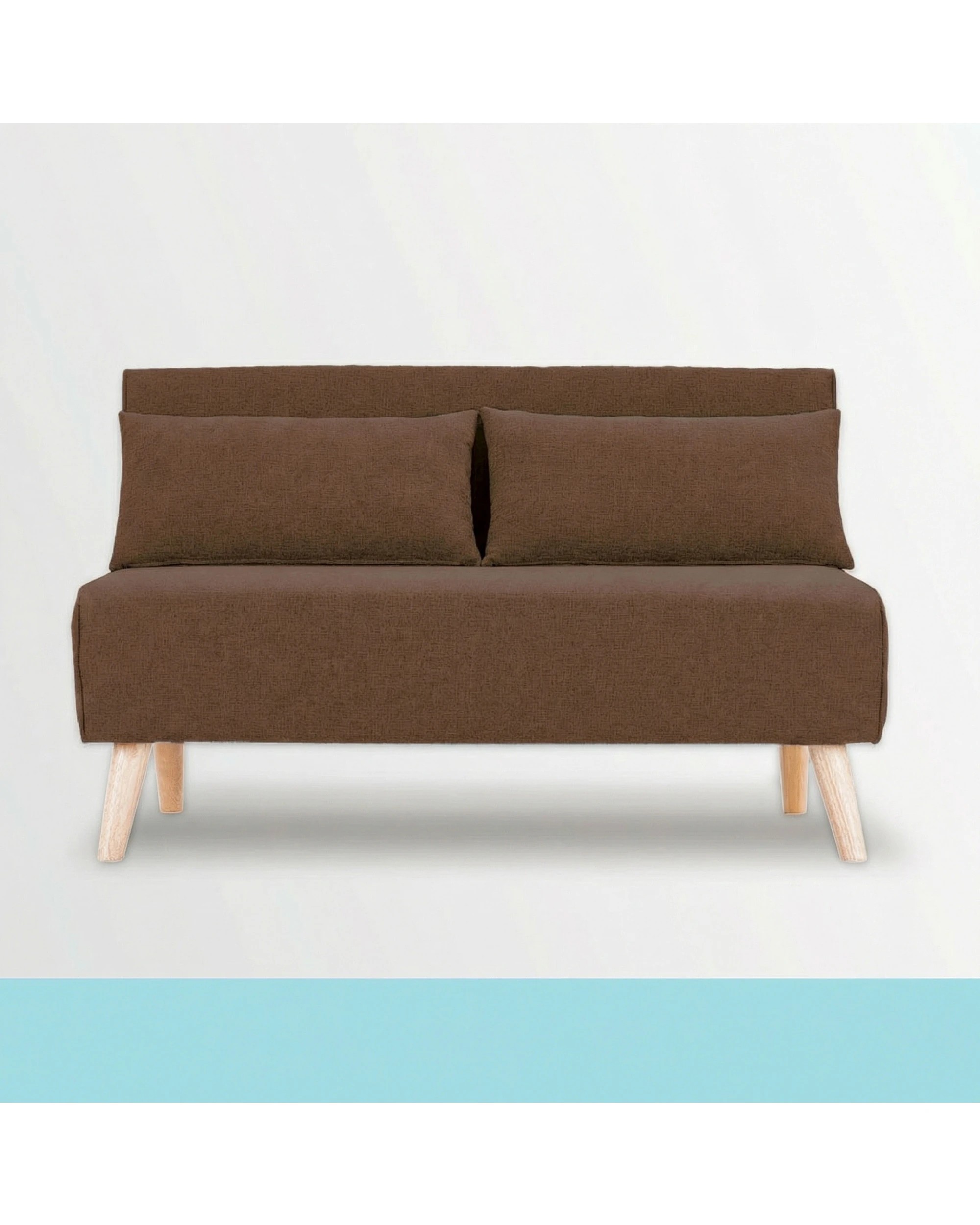 4 Sarantino 2-Seater Adjustable Sofa Bed Lounge Faux Linen - Brown, 4 of 7