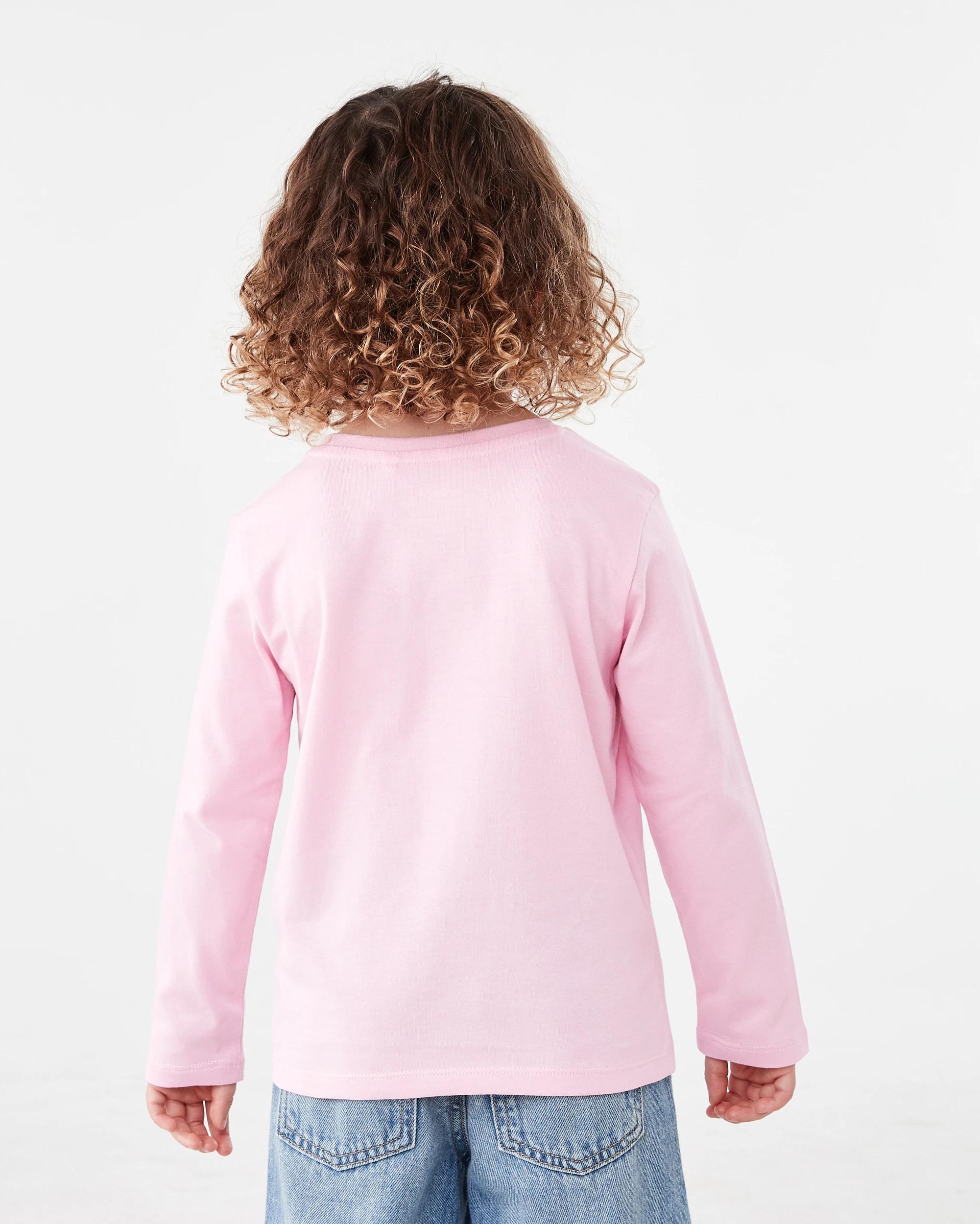 2 Long Sleeve Plain T-shirt Berry Pnk, 2 of 6