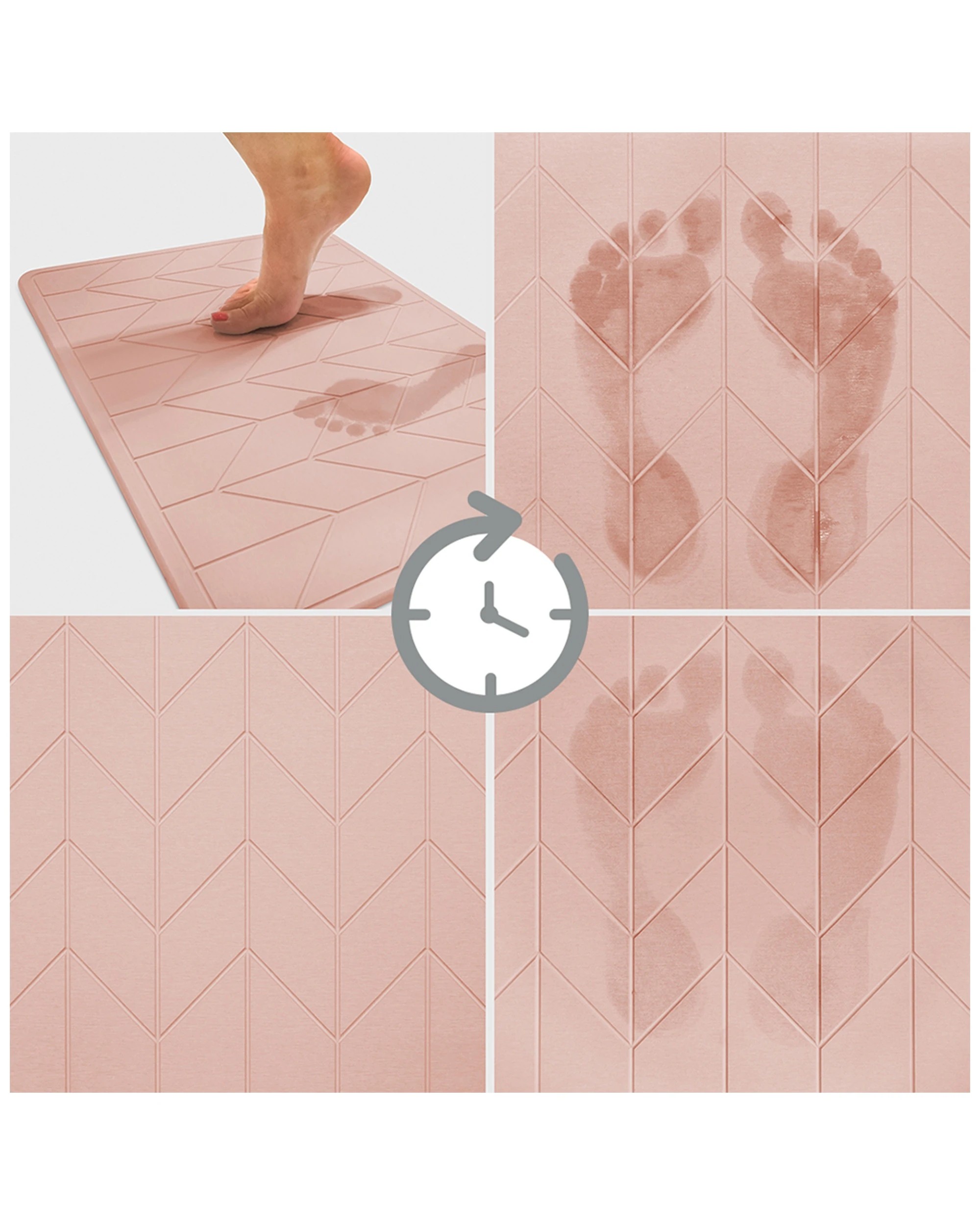 2 Algodon 60x39cmbath Stone Water Absorbing Bathroom Mat - 1 Pack
 - Pink, 2 of 5
