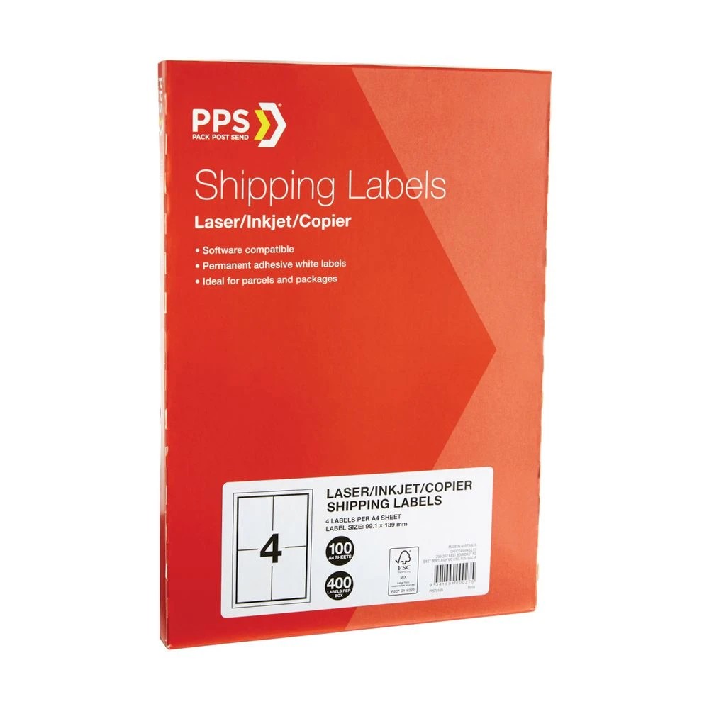 2 PPS Inkjet Laser Shipping Labels 4UP 100 Sheets, 2 of 3