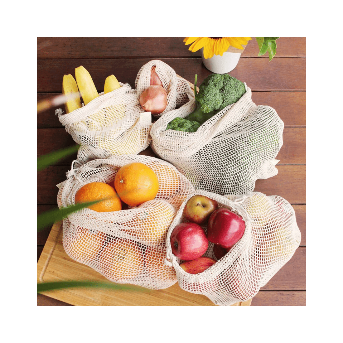 3 White Magic Eco Basics 5 Pack Produce Bags Organic Cotton Mesh Various Sizes
 - Plain, 3 of 3