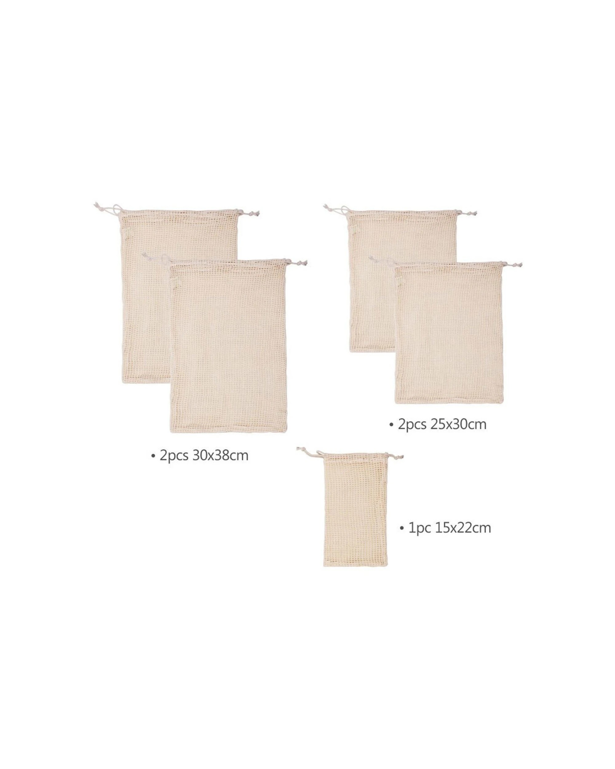 3 White Magic Eco Basics 5 Pack Produce Bags Organic Cotton Mesh Various Sizes - Brown, 3 of 3