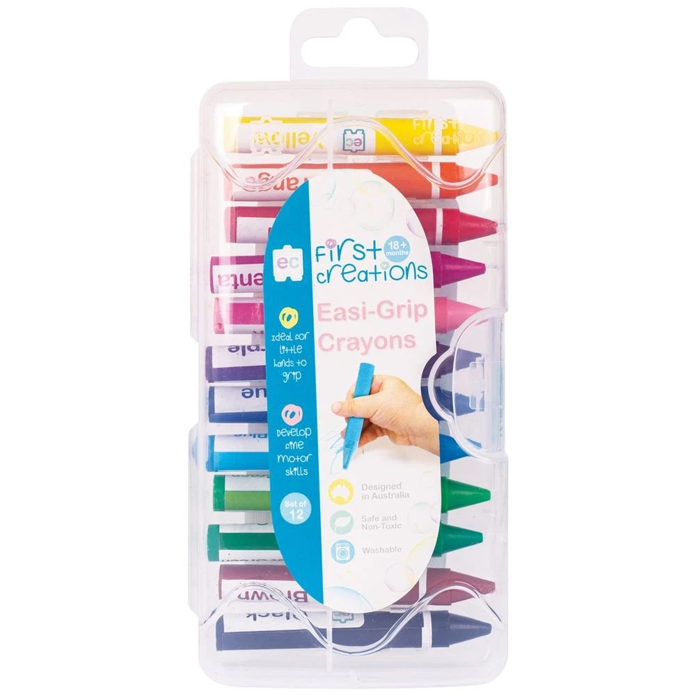 1 First Creations Easi-Grip Crayons 12 Pack, 1 of 2