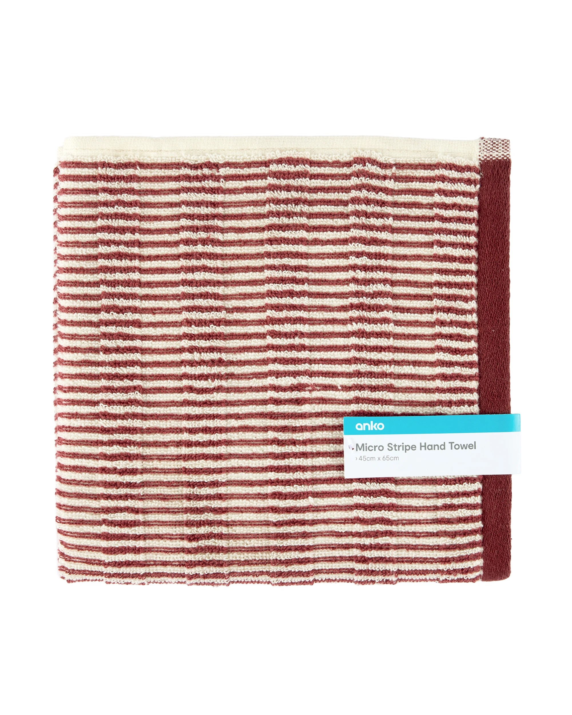 5 Micro Stripe Cotton Hand Towel - Port, 5 of 5