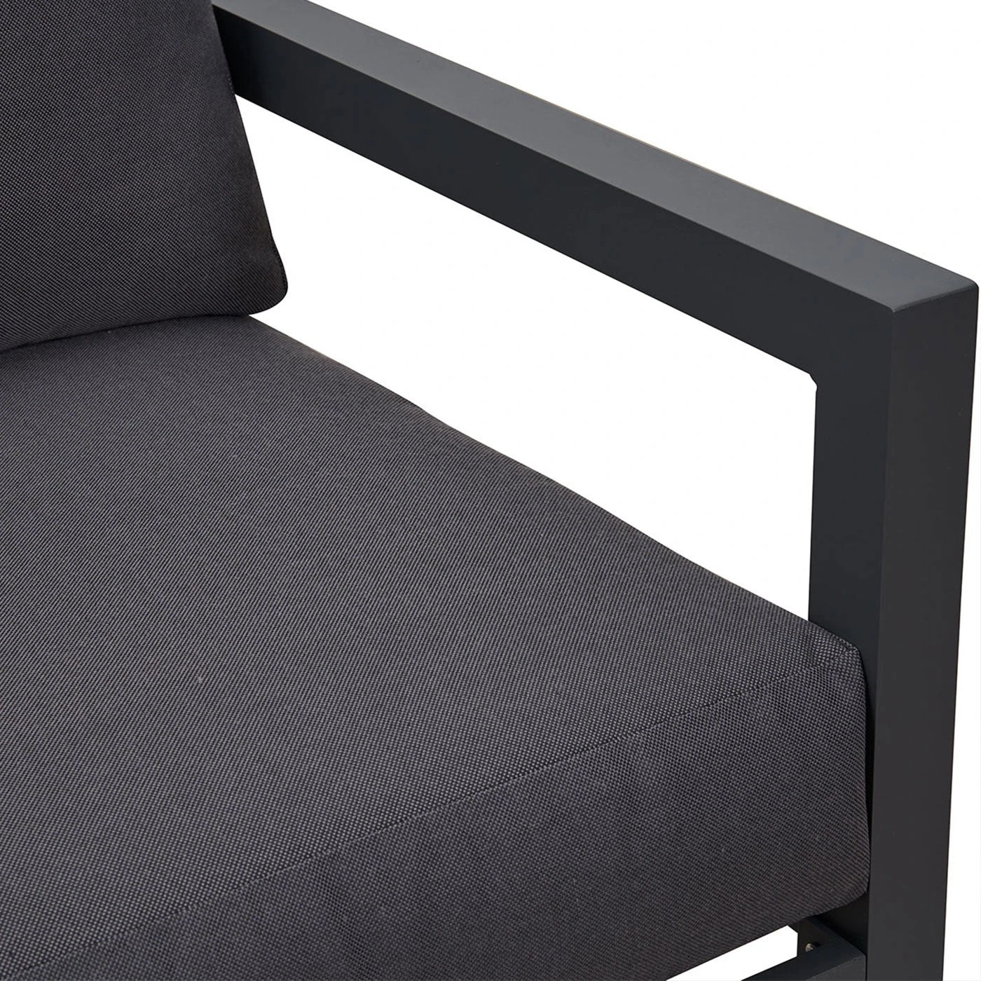 8 Moda Living Manly 3 Seater Charcoal Aluminium Outdoor Sofa Lounge - Dark Grey Cushions - Charcoal, 8 of 8