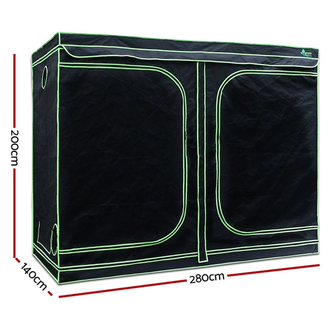 2 Green Fingers Grow Tent Light Kit 280x140x200CM 2000W LED 6" Vent Fan - Black, 2 of 6