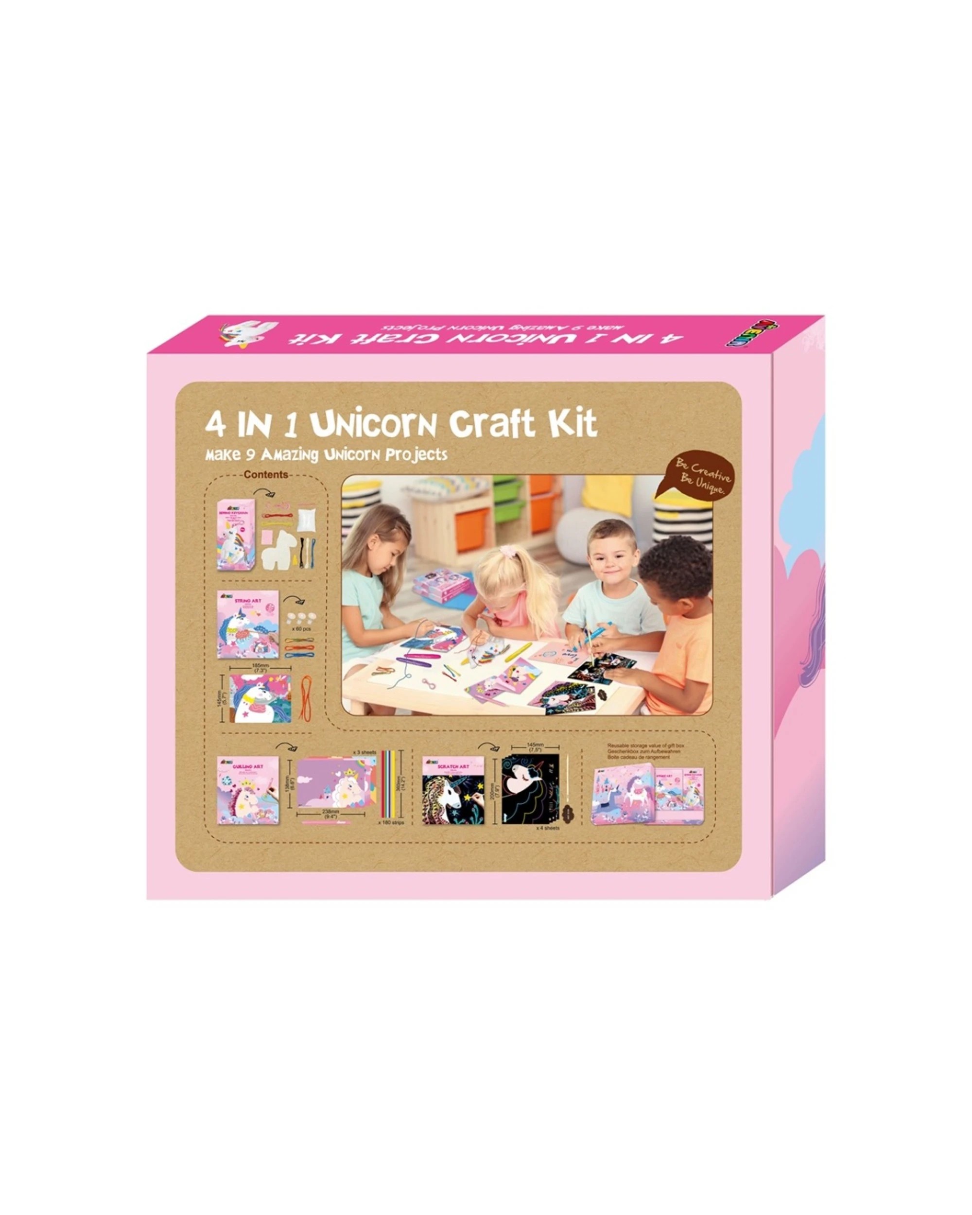 3 Avenir 4 In 1 Unicorn Craft Kit Diy Kids Childrens Activity Art Toy - Multi, 3 of 3