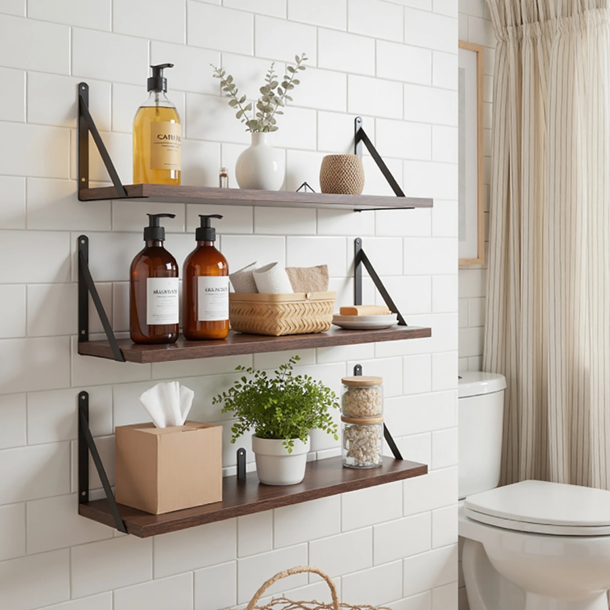 8 Levede Floating Shelves 3 Pcs Wall Mounted Rustic Storage Display Rack Bedroom, 8 of 8