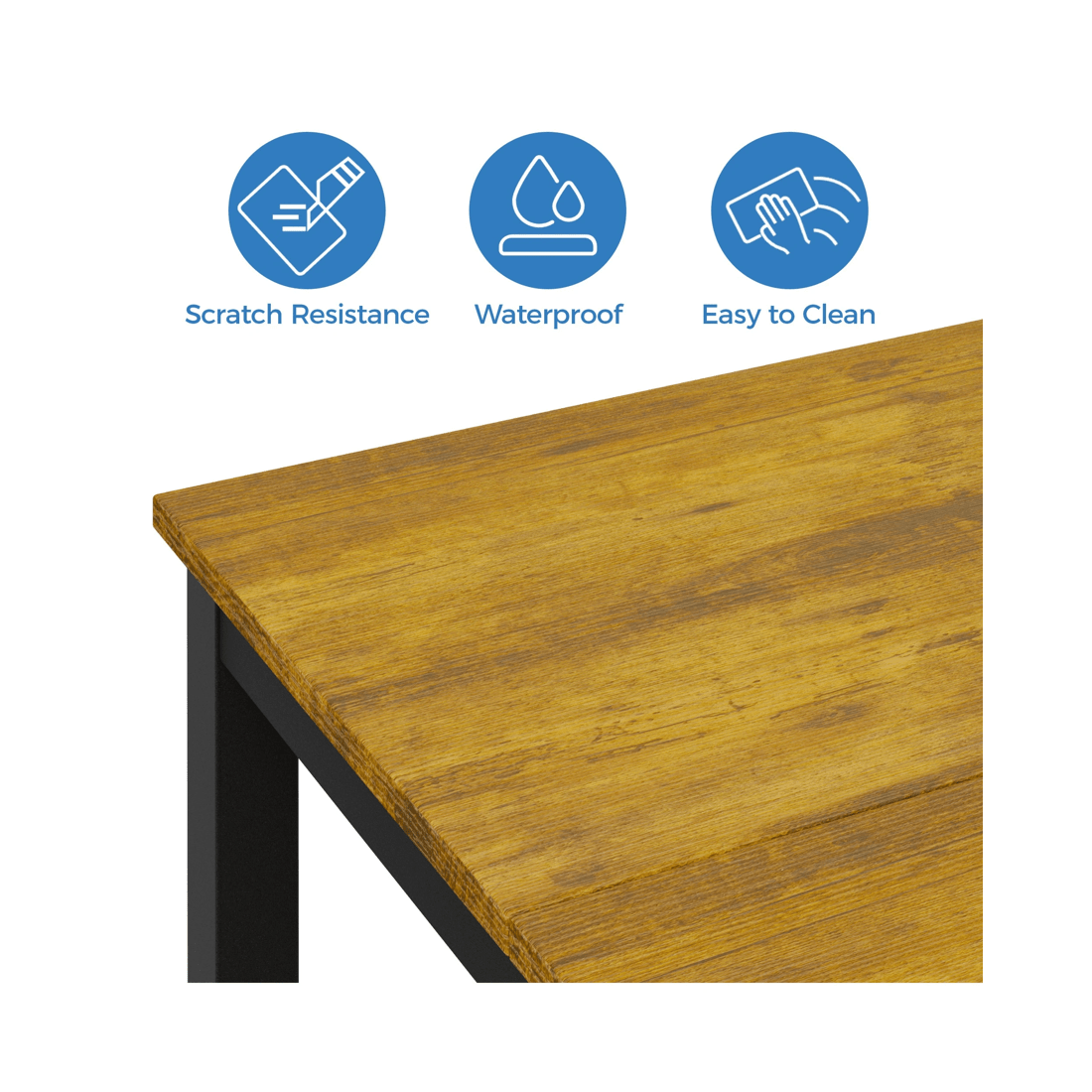 5 Advwin 3 Pcs Dining Table Chair Set Kitchen Table W/2 Bench Dinner Table Walnut, 5 of 6