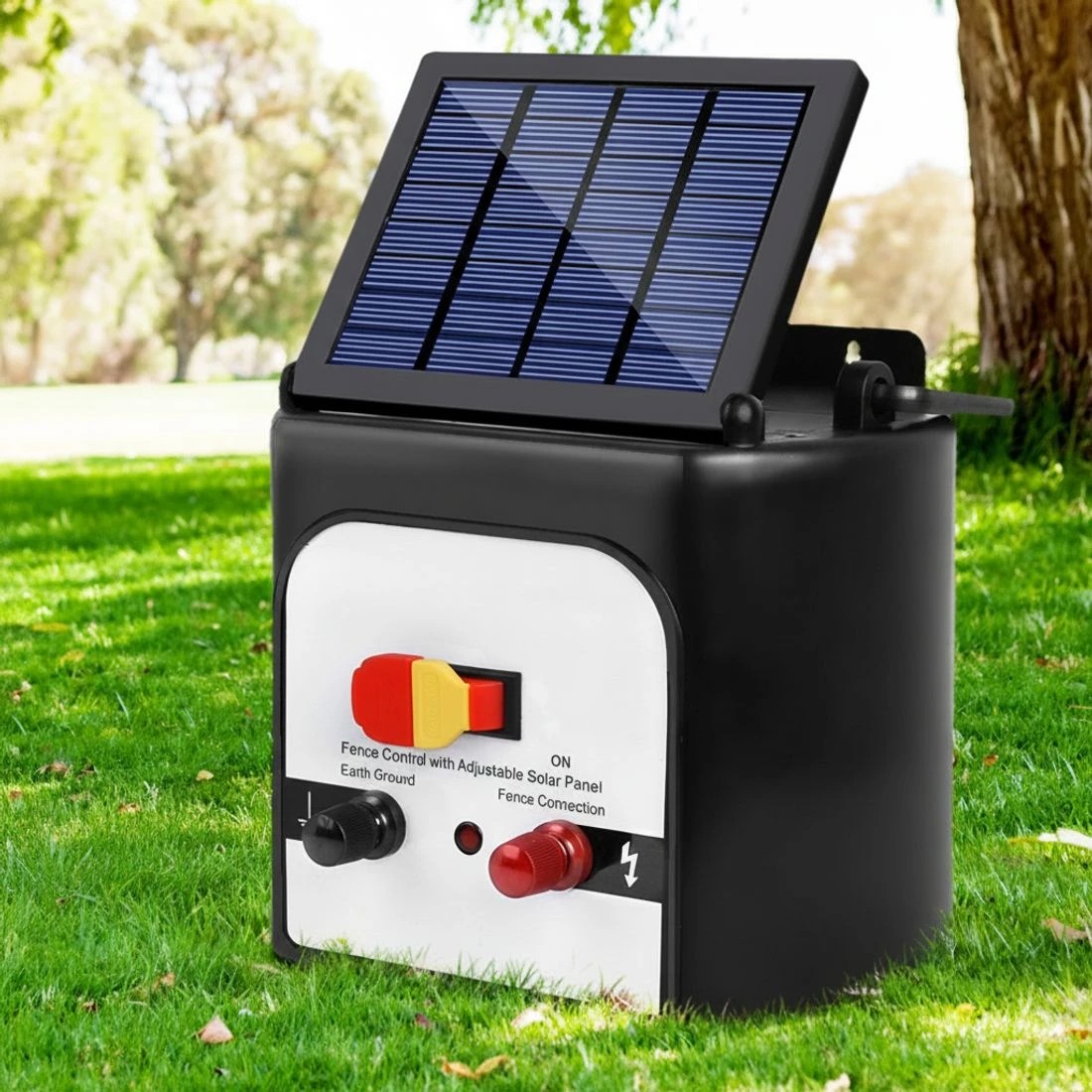 4 Giantz Fence Energiser 8KM Solar Powered 0.3J Electric Fencing Charger - Black, 4 of 4