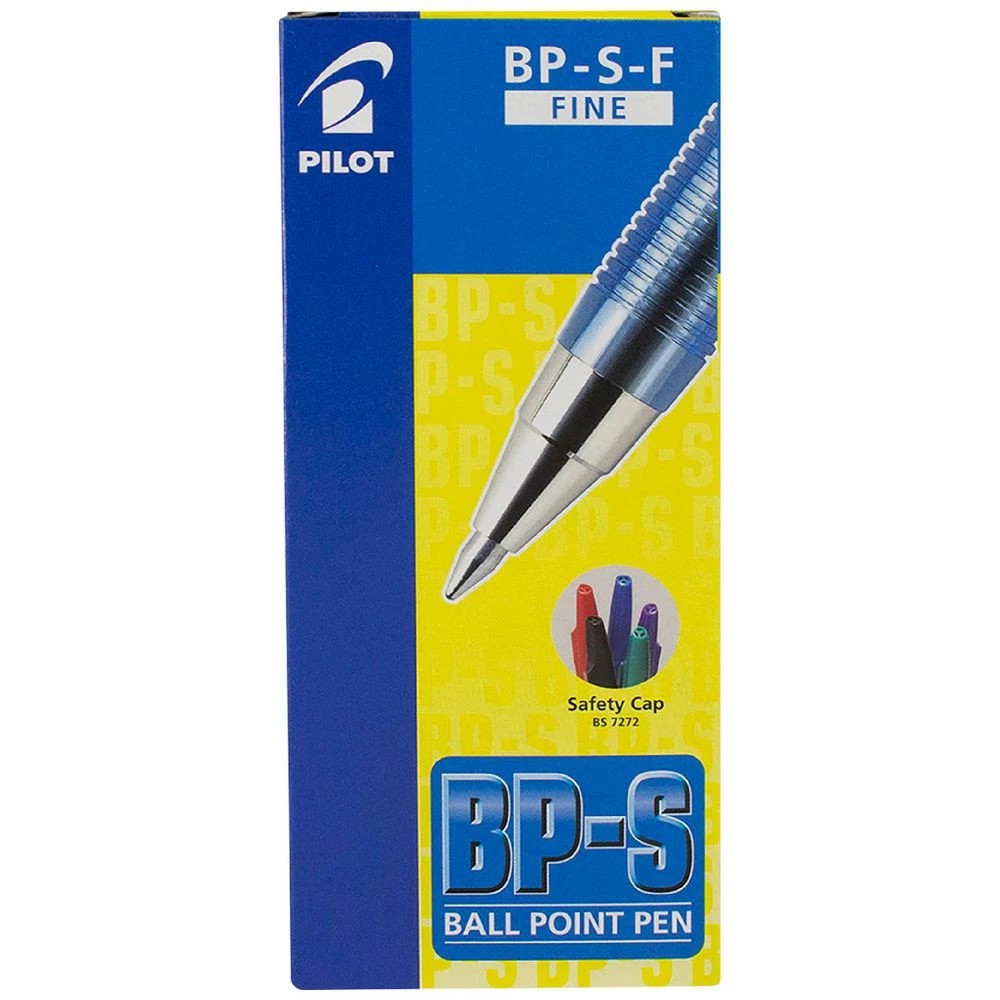 1 PILOT BP-S Fine Ballpoint Pens Blue 12 Pack, 1 of 2
