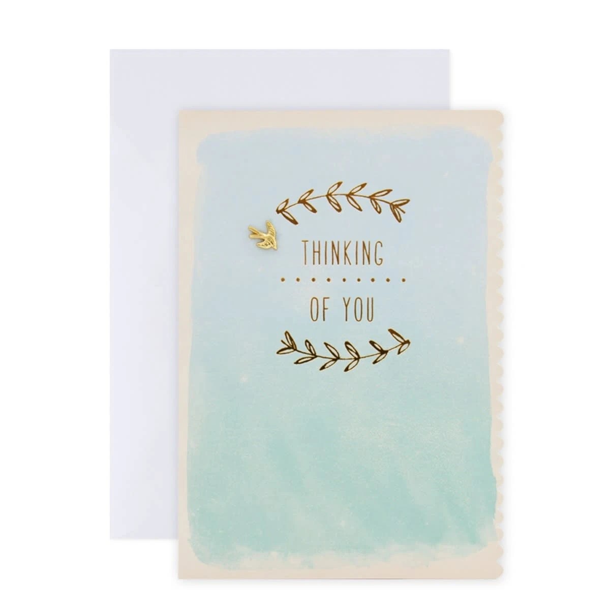 1 Connections from Hallmark Thinking of You Greeting Card - Watercolour Blue, 1 of 3