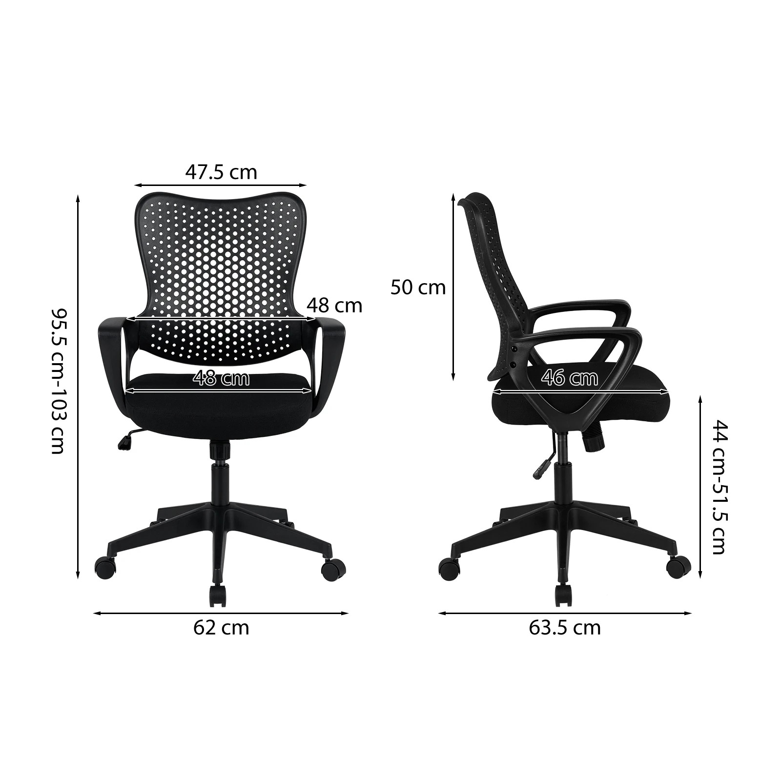 2 Costway Office Computer Desk Chair w/Butterfly Backrest Adjustable Swivel Task Chair, 2 of 4