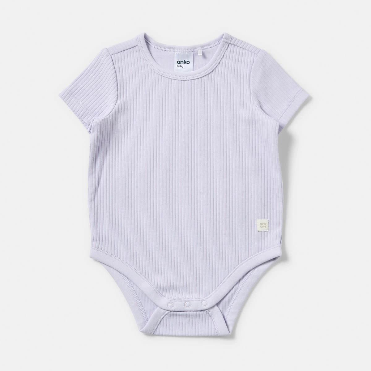 3 3 Pack Short Sleeve Rib Bodysuits PINK, HONEY, LILY, 3 of 8