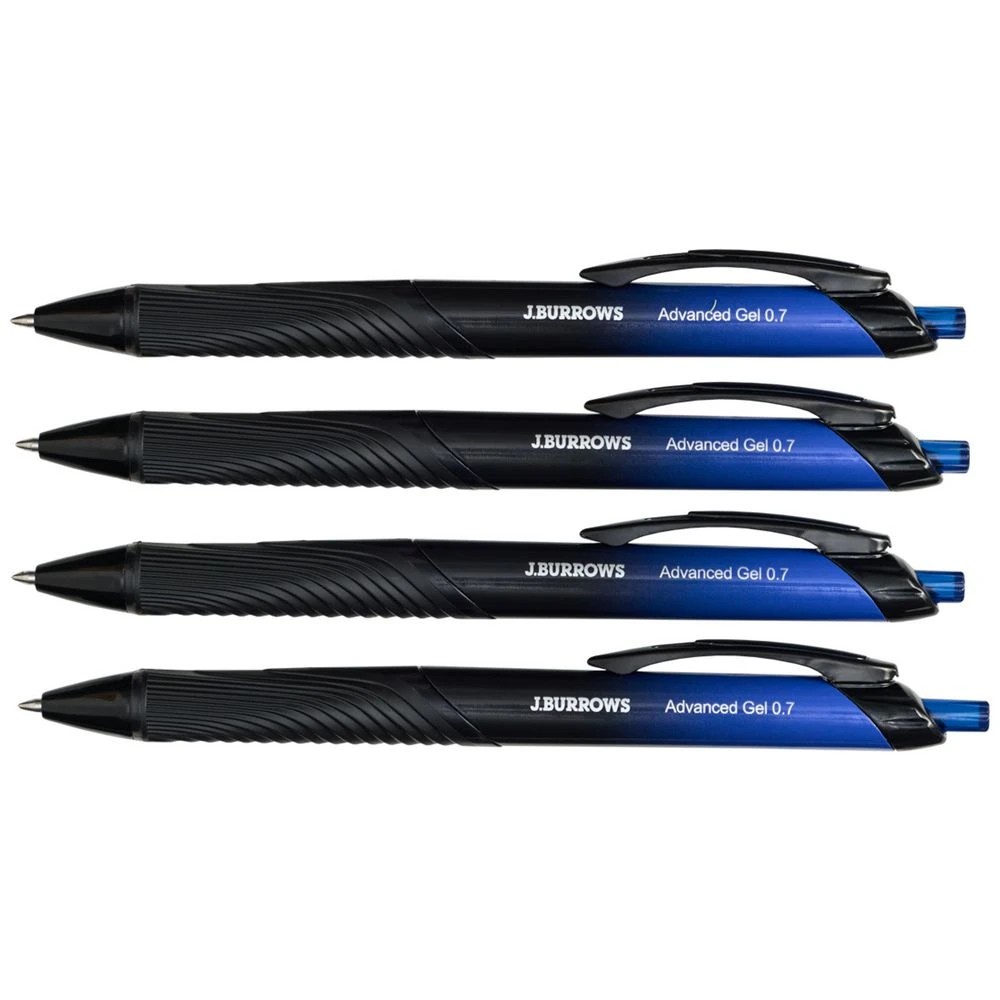3 J.Burrows Retractable Advanced Gel Pen Blue 4 Pack, 3 of 5