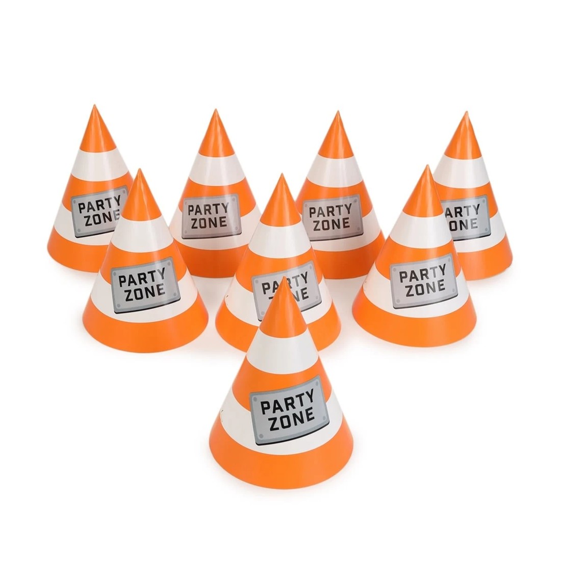 1 8 Piece Construction Party Hats, 1 of 3