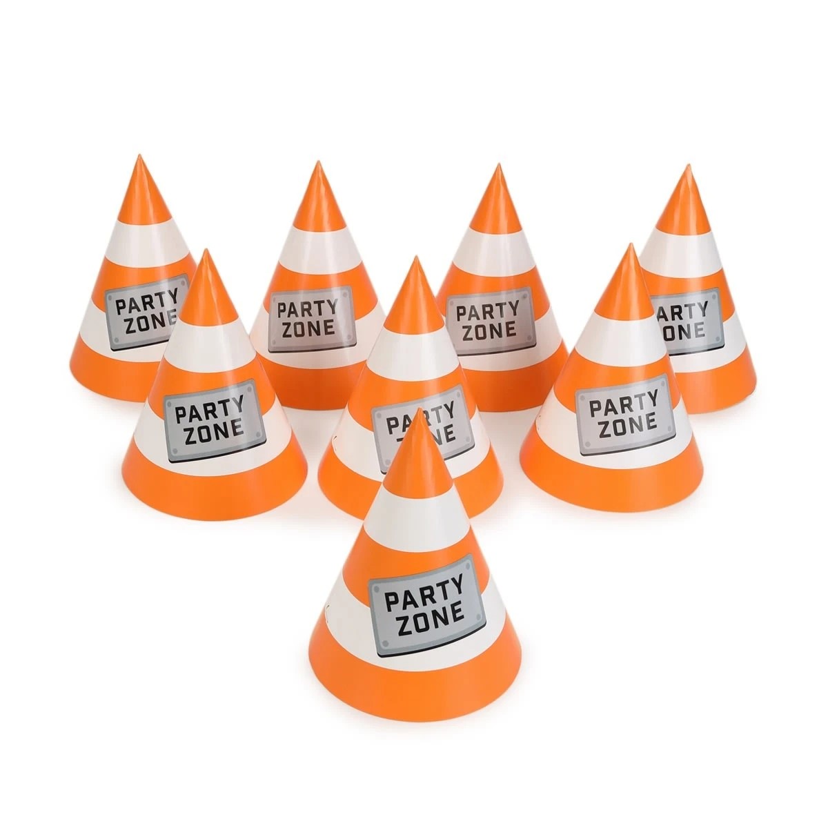 1 8 Piece Construction Party Hats, 1 of 3