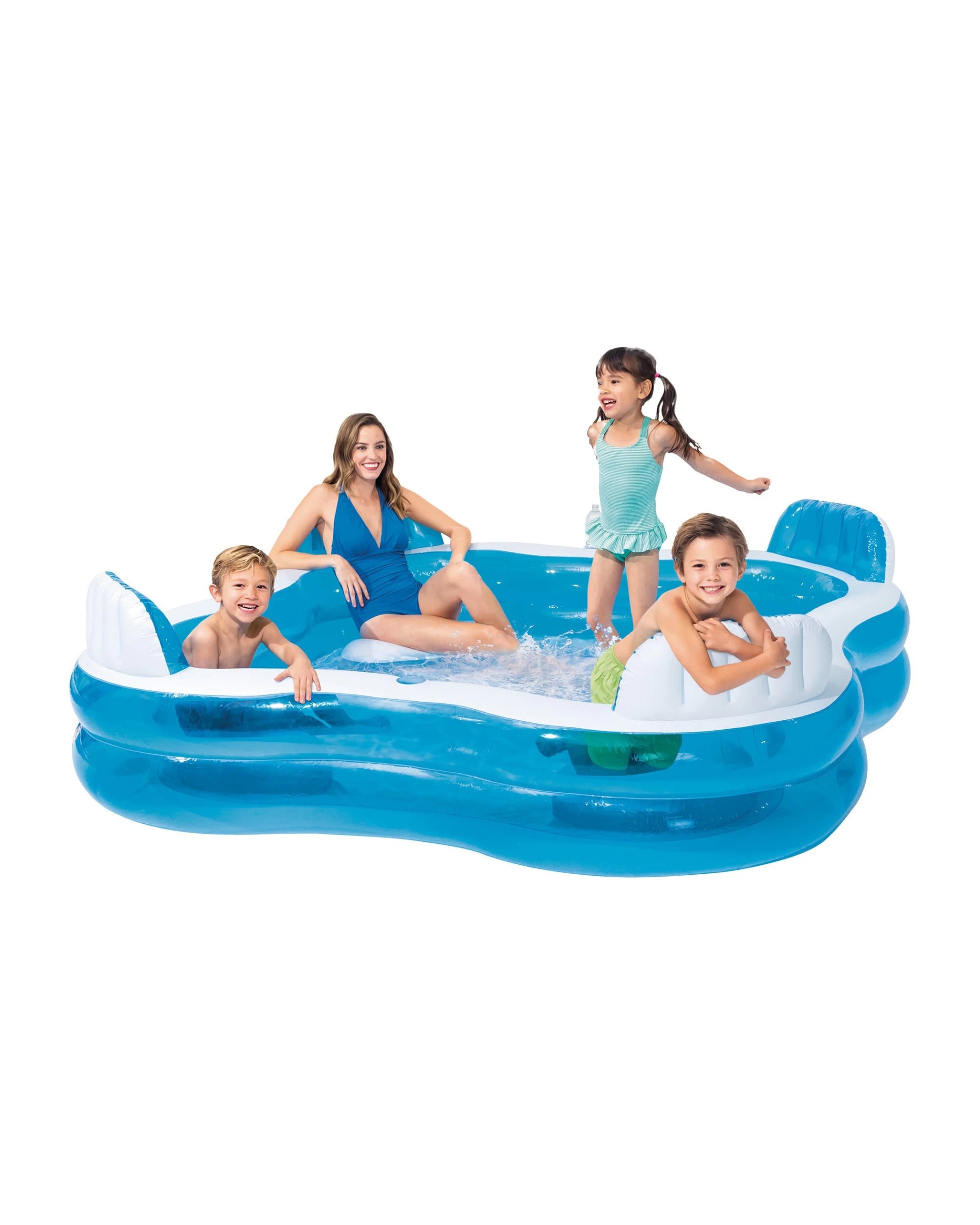 2 Intex Swim Center Square Inflatable Family Lounge Pool, 2 of 7
