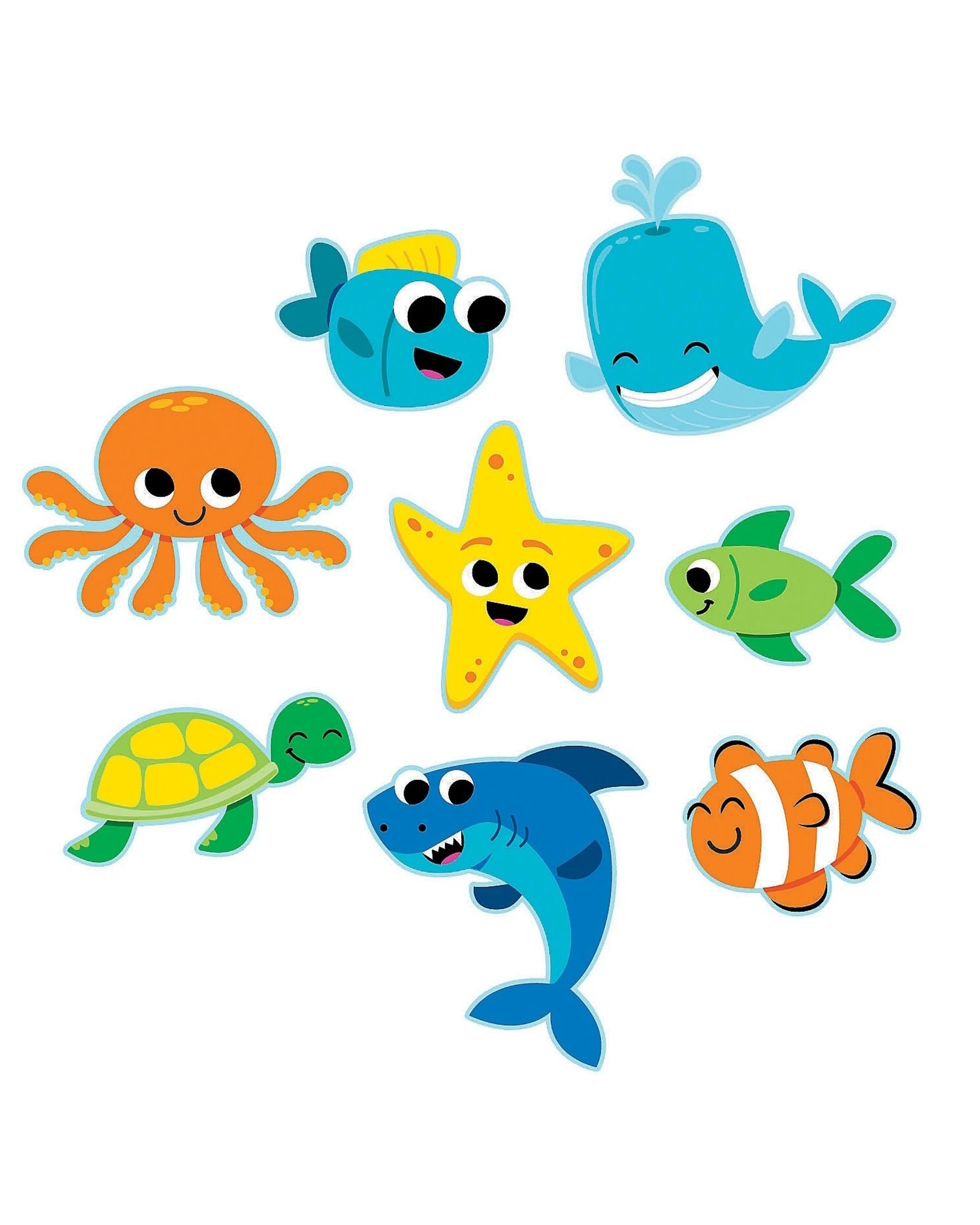 1 Fun Express Under the Sea Cutout Wall Decorations Pack of 8, 1 of 1
