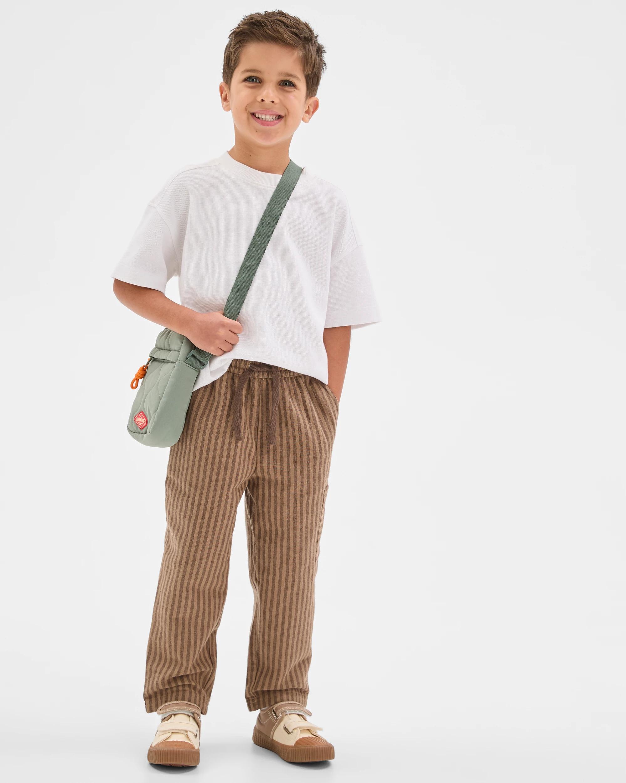 1 Target Kids Lightweight Woven Pull-On Pants HOT FUDGE, 1 of 6