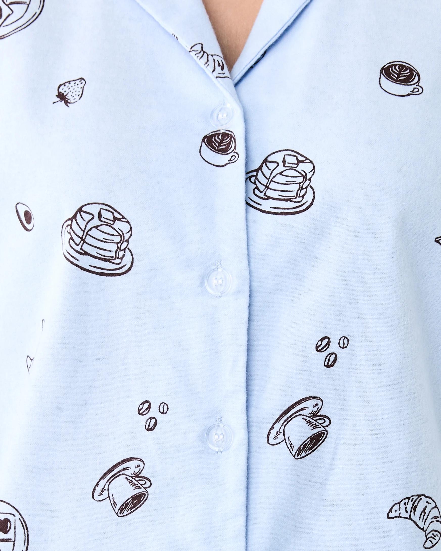 6 Cotton Print Flannel Pyjama Set Breakfast, 6 of 7