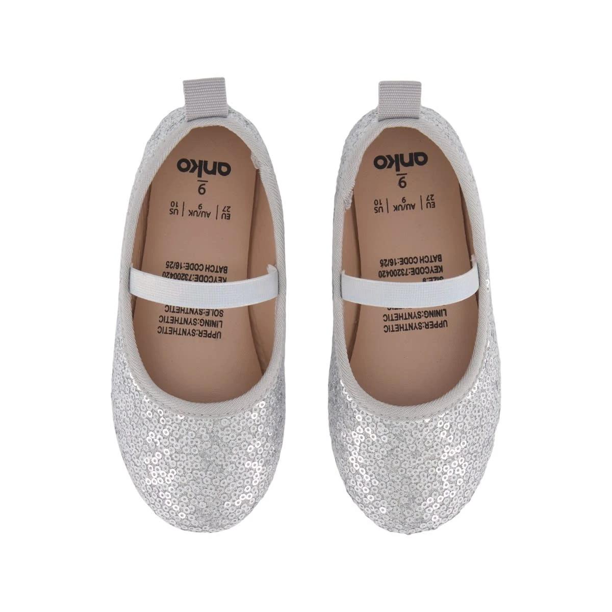 2 Junior Sequin Flats IRIDESCENT SILVER SEQUIN, 2 of 5