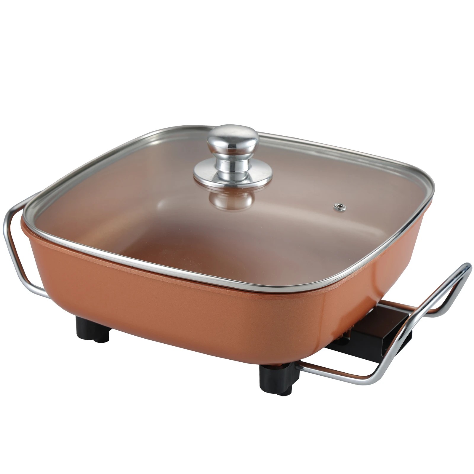 1 Todo 1500w Electric Frying Pan Skillet Golden Ceramic Coating Multi Function Cooker, 1 of 4