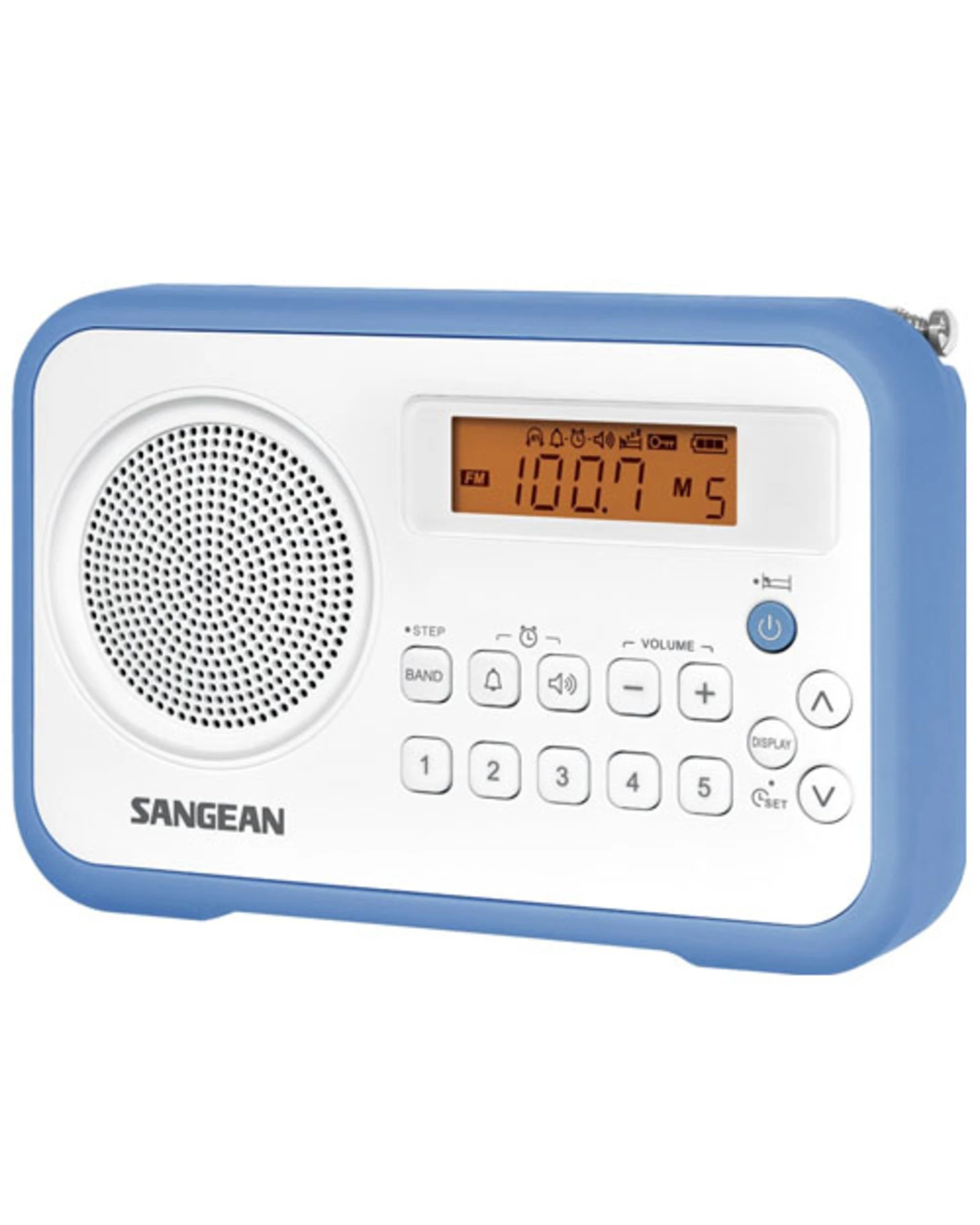 1 Sangean PR-D18 Portable AM/FM Radio - White/Blue, 1 of 1