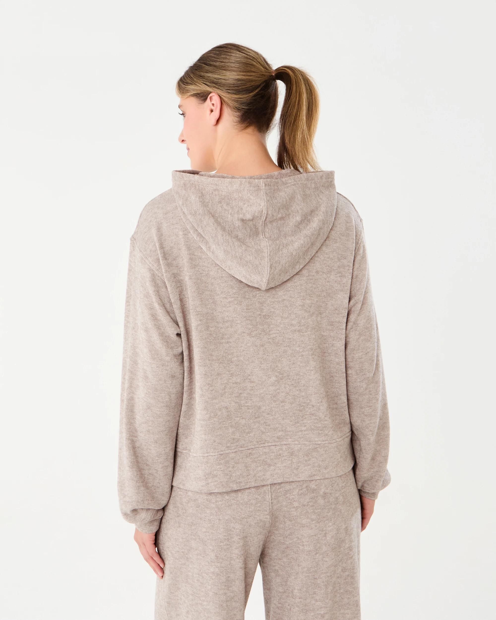 4 Everlast Womens Terry Towelling Hoodie Mushroom, 4 of 9