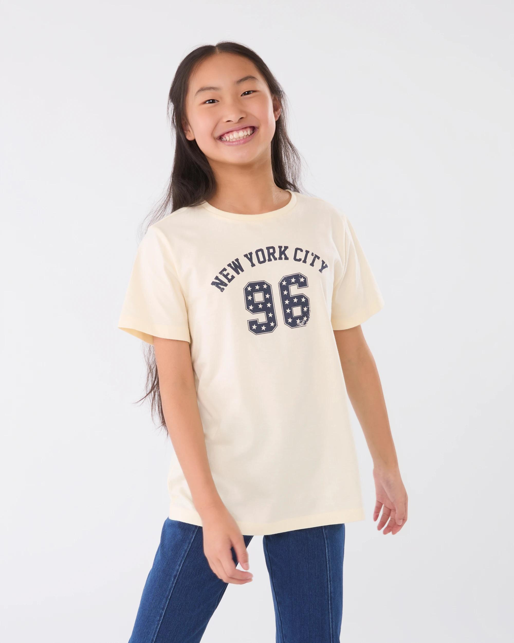 1 Short Sleeve Print T-shirt Ylw Typo, 1 of 6