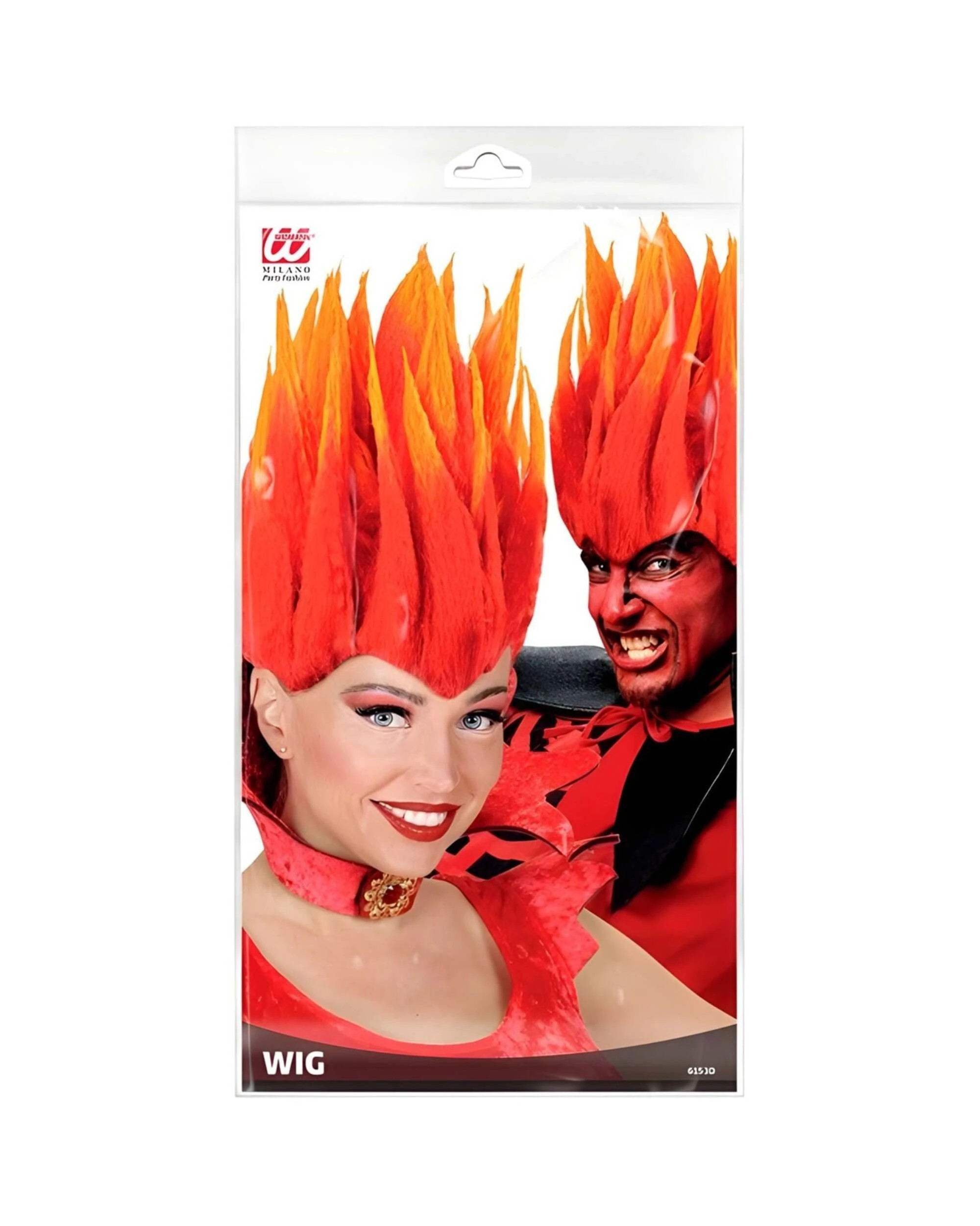 3 Widmann Adult's Devil Wig - One Size - Red, 3 of 3