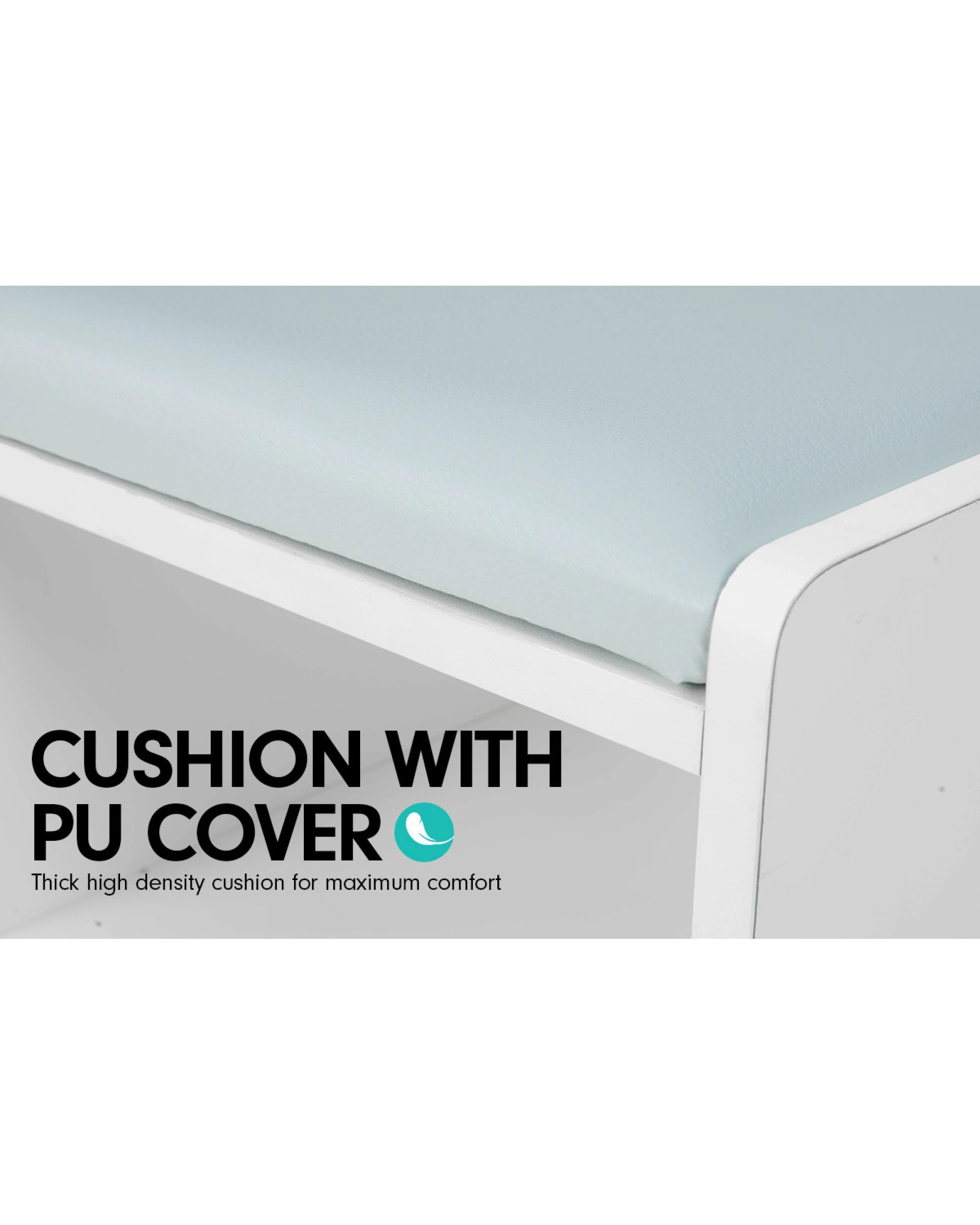 8 Shoe Rack Cabinet Organiser Grey Cushion - 80 X 30 X 45 - White, 8 of 8