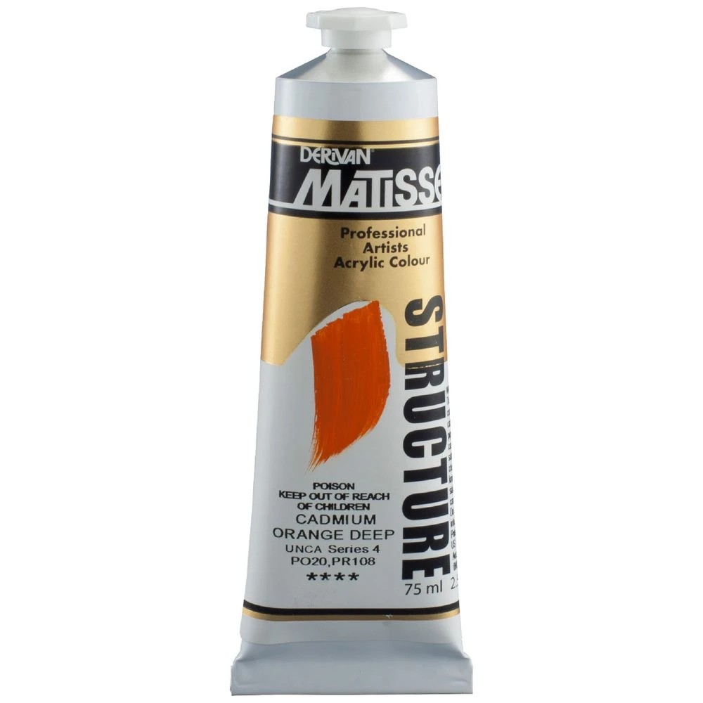 1 Dervian Matisse Structure Paint 75mL Cadmium Orange Deep S4, 1 of 2