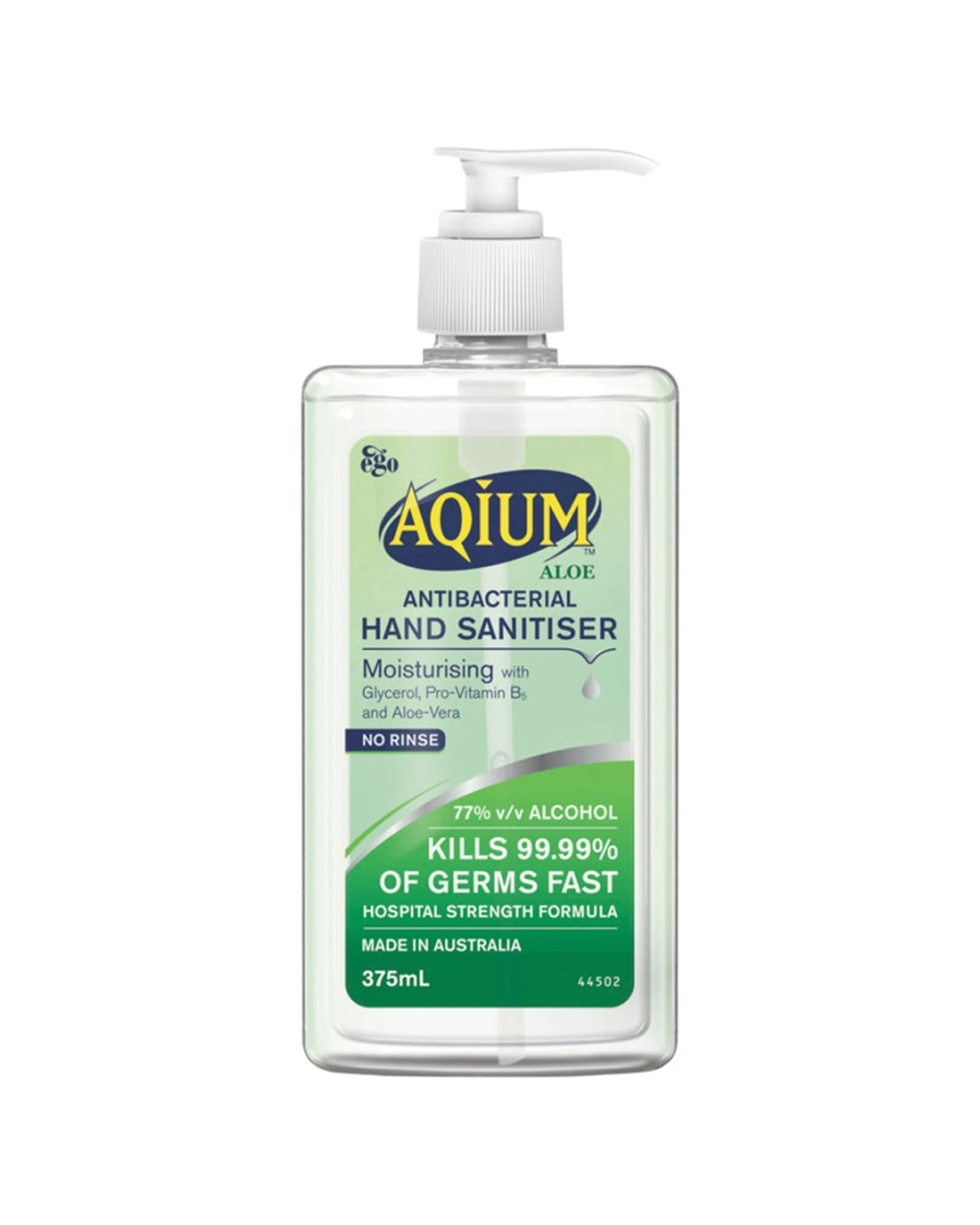1 Ego Aqium Aloe Antibacterial Hand Sanitiser 375ml, 1 of 1
