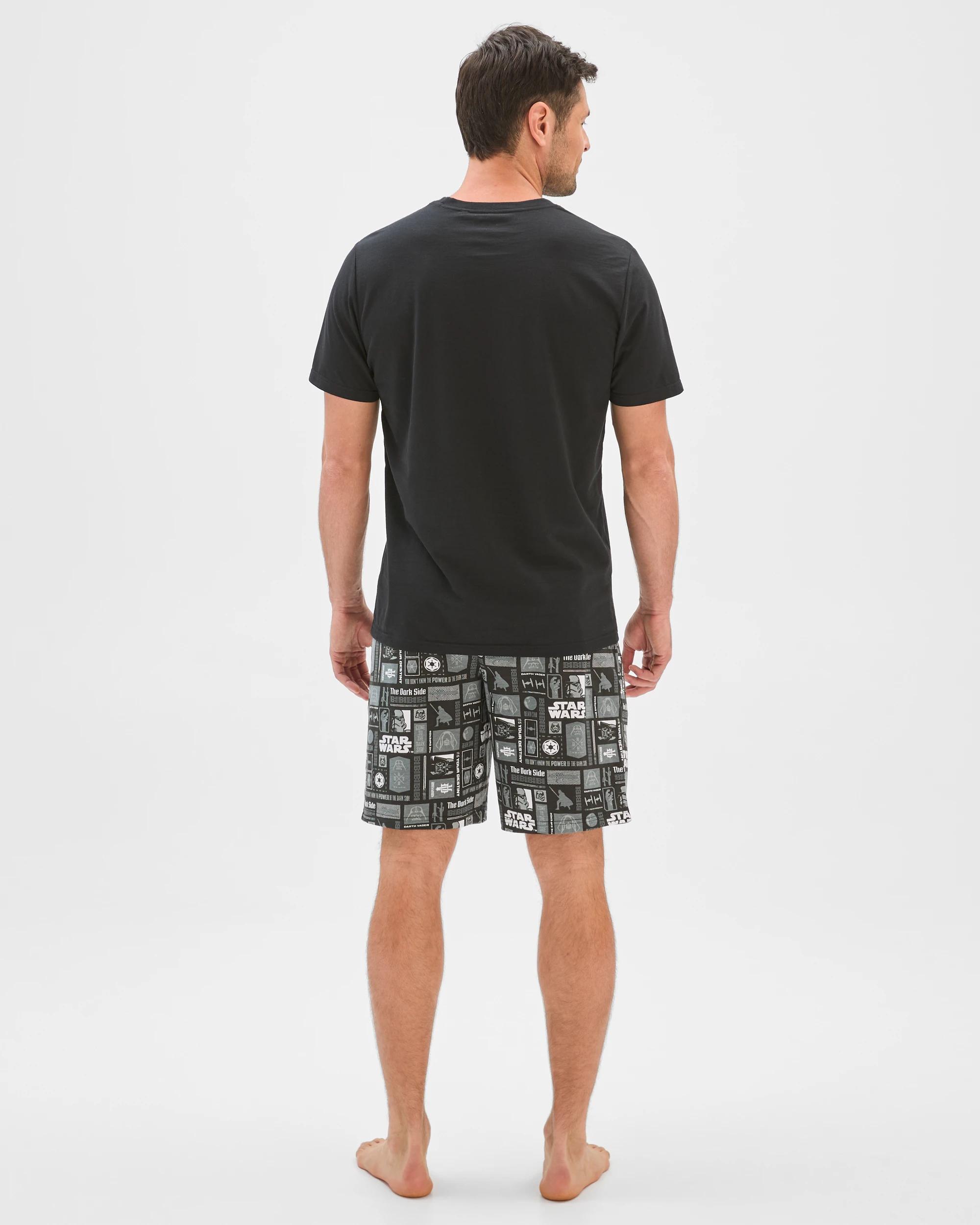 6 Disney Star Wars Top and Shorts Pyjama Set BLACK DARTH VADER, 6 of 6