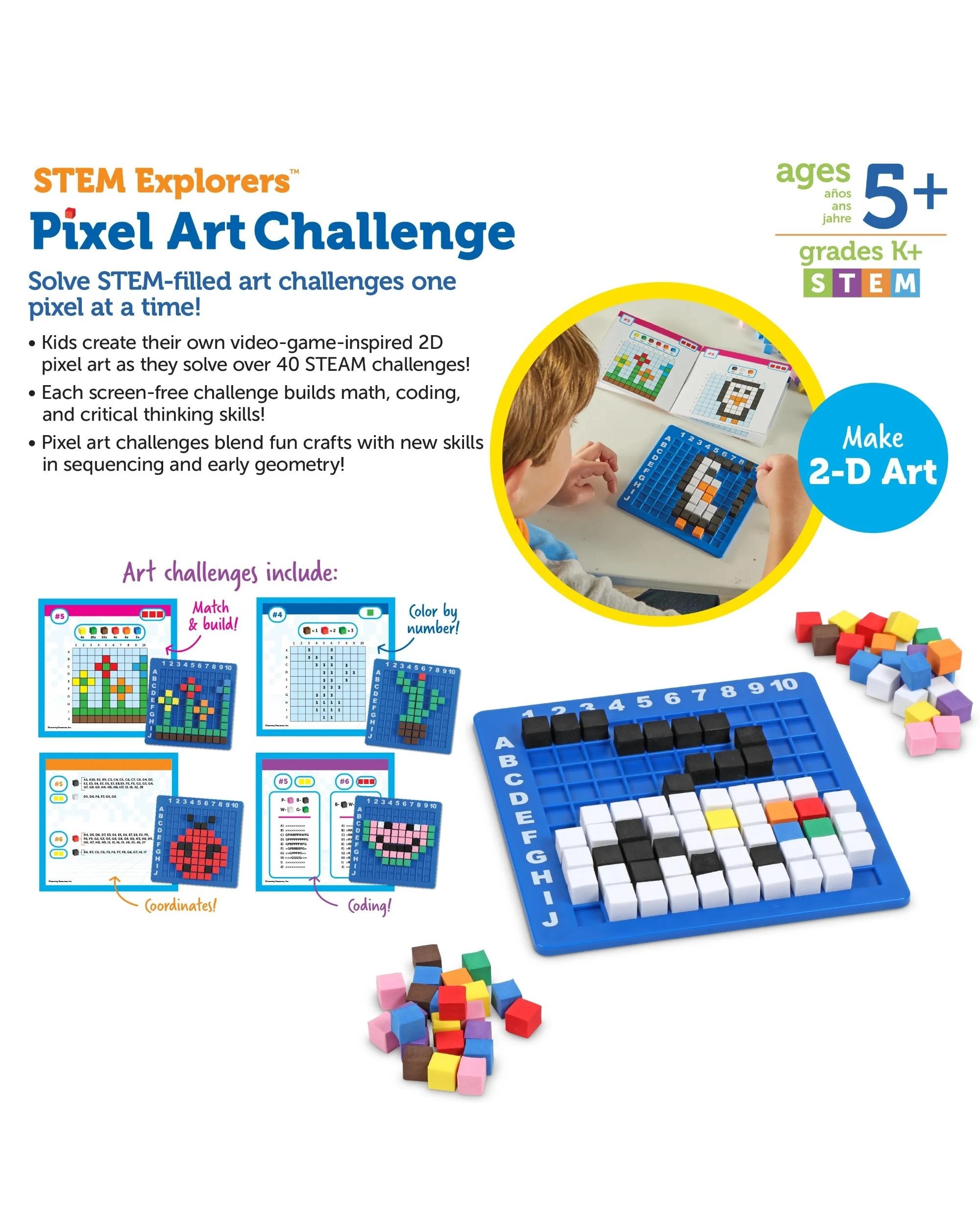 2 Learning Resources STEM Explorers Pixel Art Challenge, 2 of 6