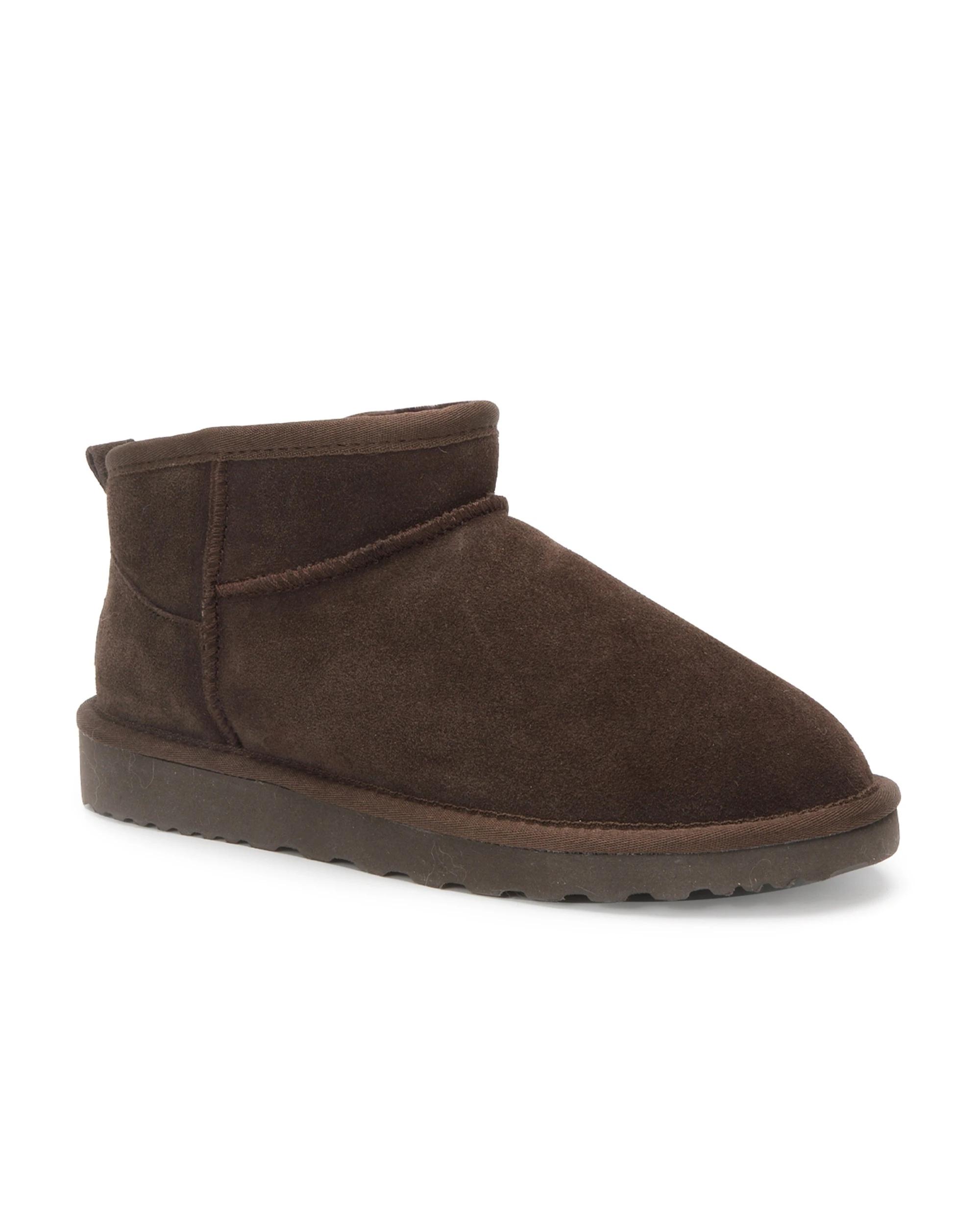 1 AUS WOOLI Urban Chic Sheepskin Classic Ultra Mini UGG Boots CHOCOLATE, 1 of 6